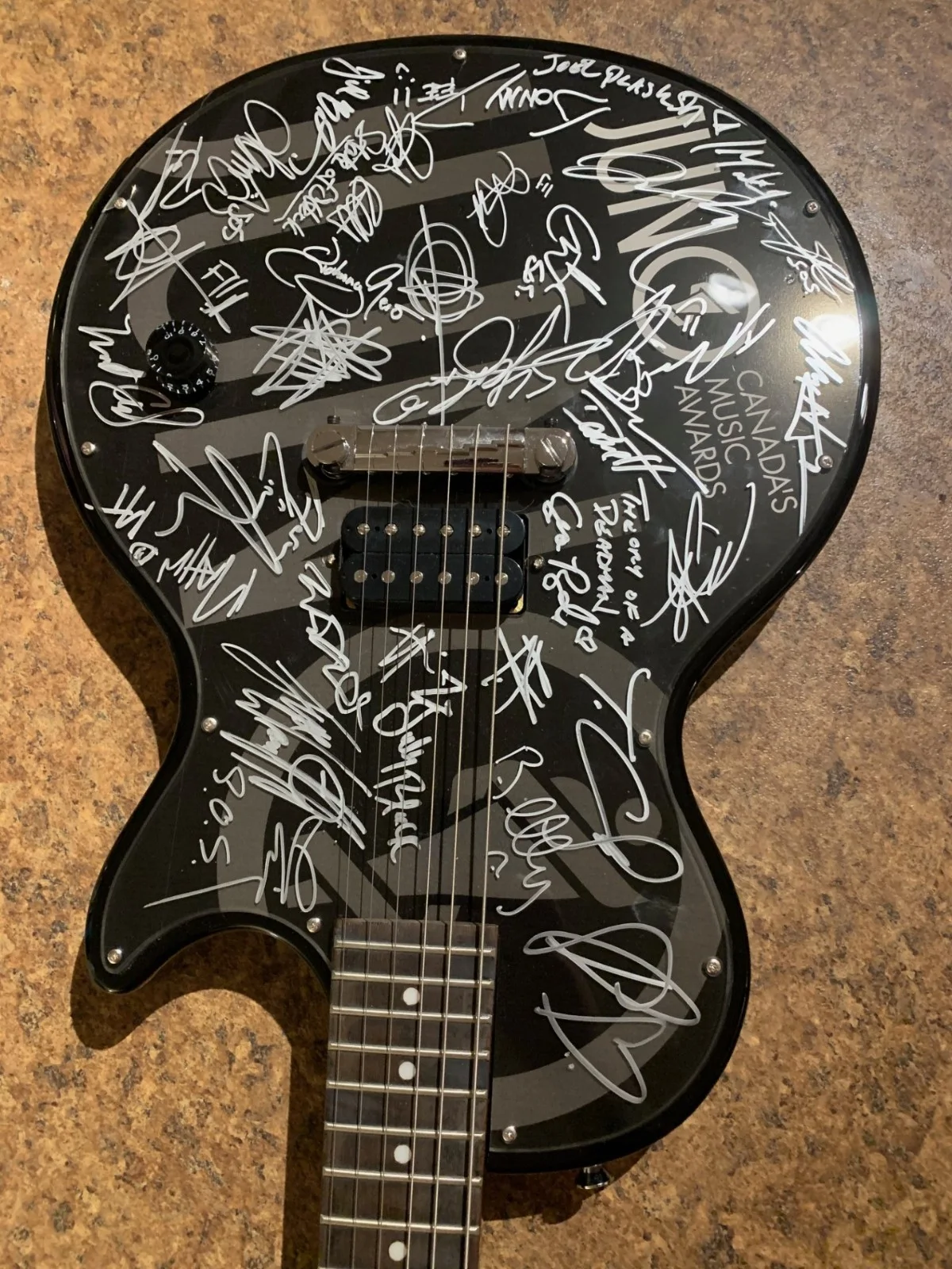 SINGED 2008 Juno Awards Epiphone Guitar by multiple bands, image 3