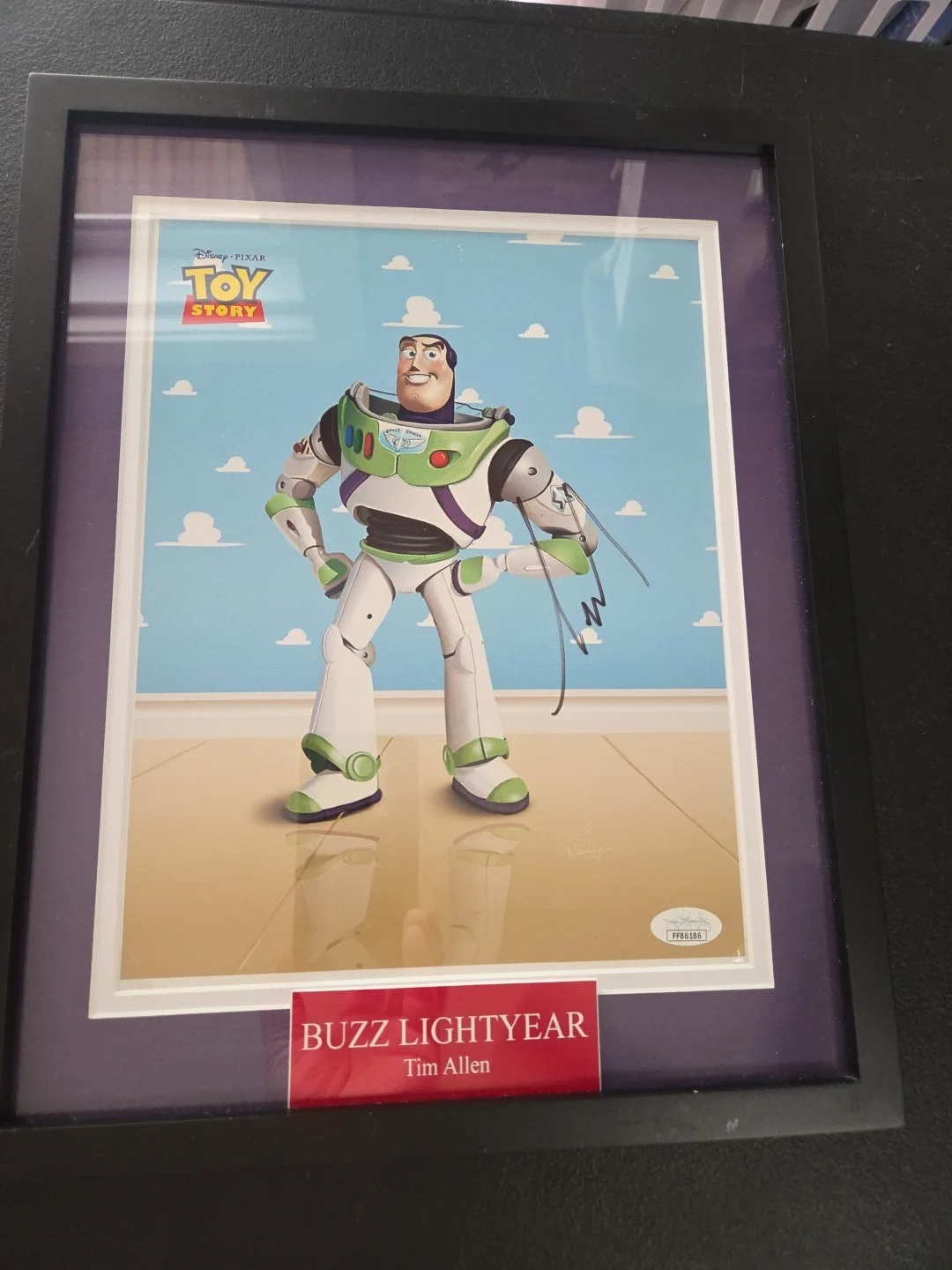 Tim Allen — Tim Allen Signed 8x10 Photo BAS COA Toy Story Buzz Lightyear. Framed / Matted