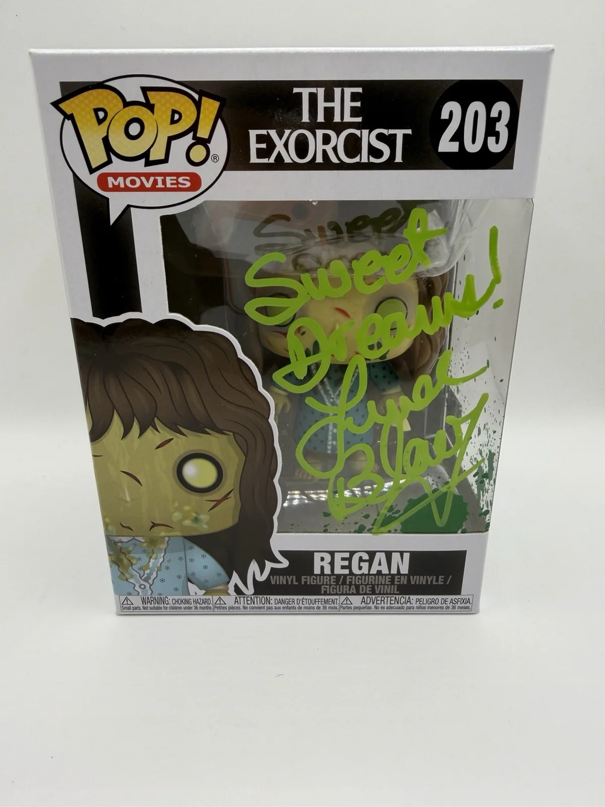 Linda Blair — Linda Blair Signed REGAN Funko Pop! #203 w/ "Sweet Dreams!" GCOA COA!