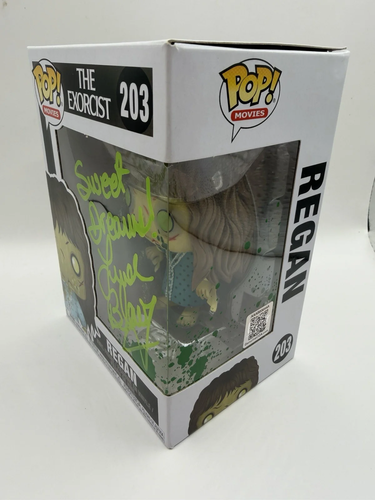 Linda Blair — Linda Blair Signed REGAN Funko Pop! #203 w/ "Sweet Dreams!" GCOA COA!, изображение 2