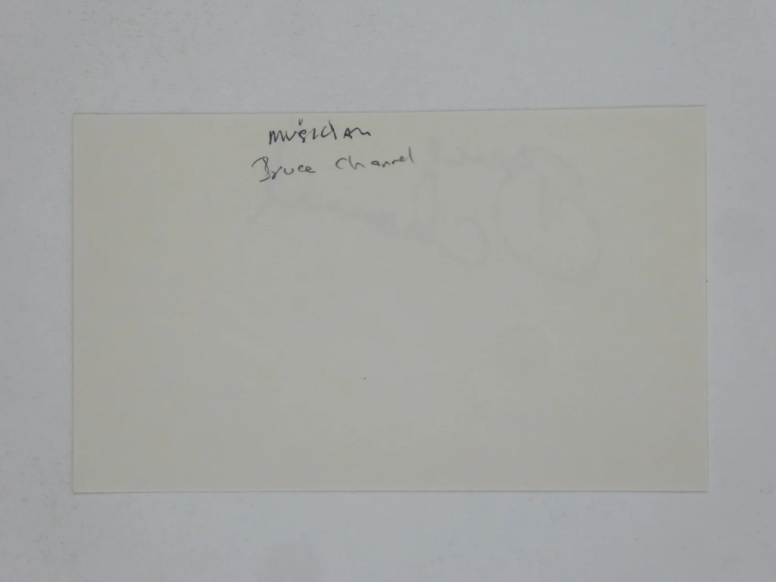 Bruce Channel Signed Autographed 3x5 Index Card Hey Baby Singer Rockabilly HOF, image 2