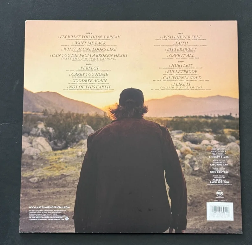 COUNTRY MUSIC STAR NATE SMITH SIGNED VINYL RECORD CALIFORNIA GOLD BECKETT BAS, изображение 3