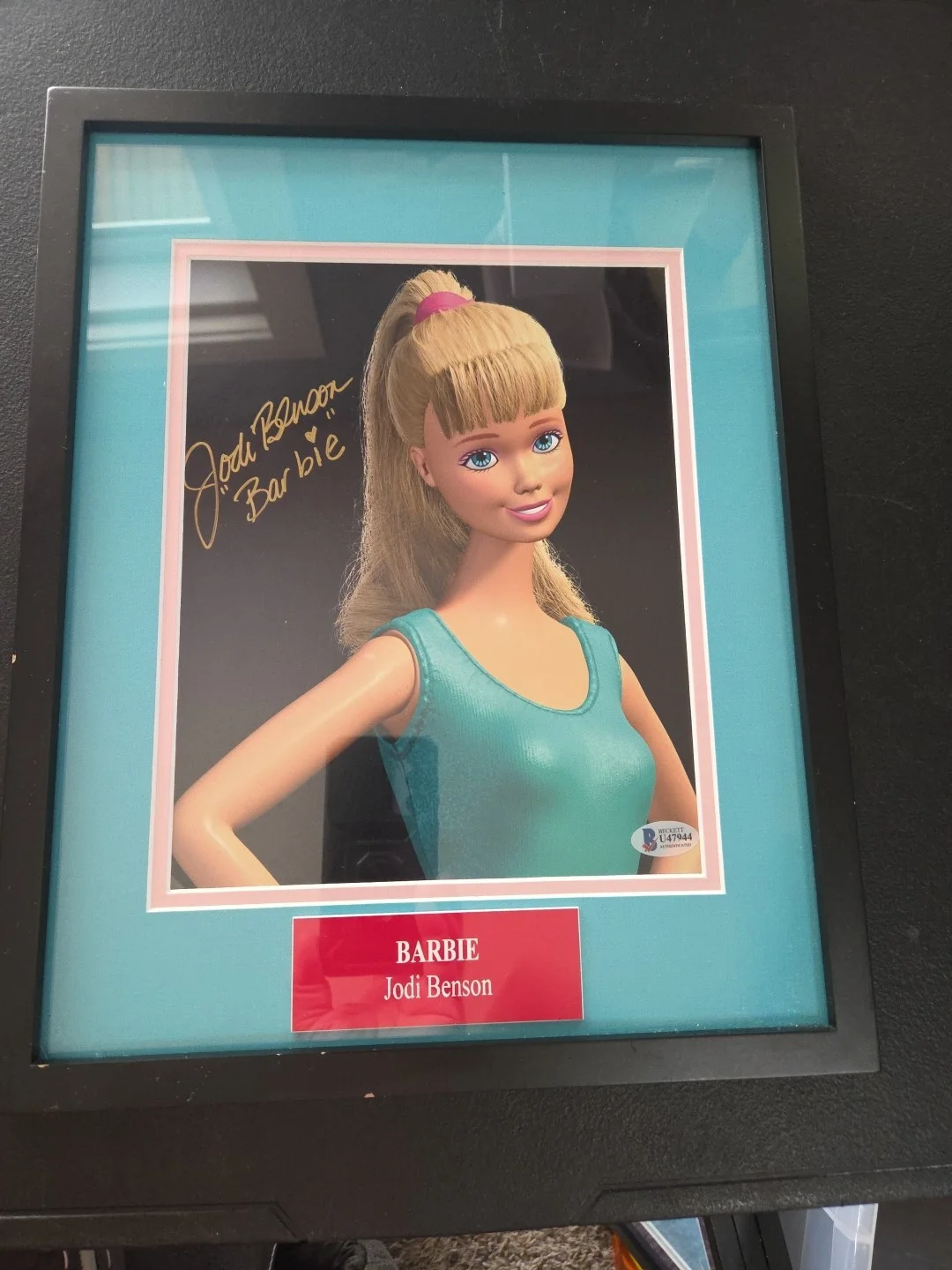 Jodi Benson — Jodi Benson Signed Toy Story "Barbie" with Beckett COA. Framed And Double Matted