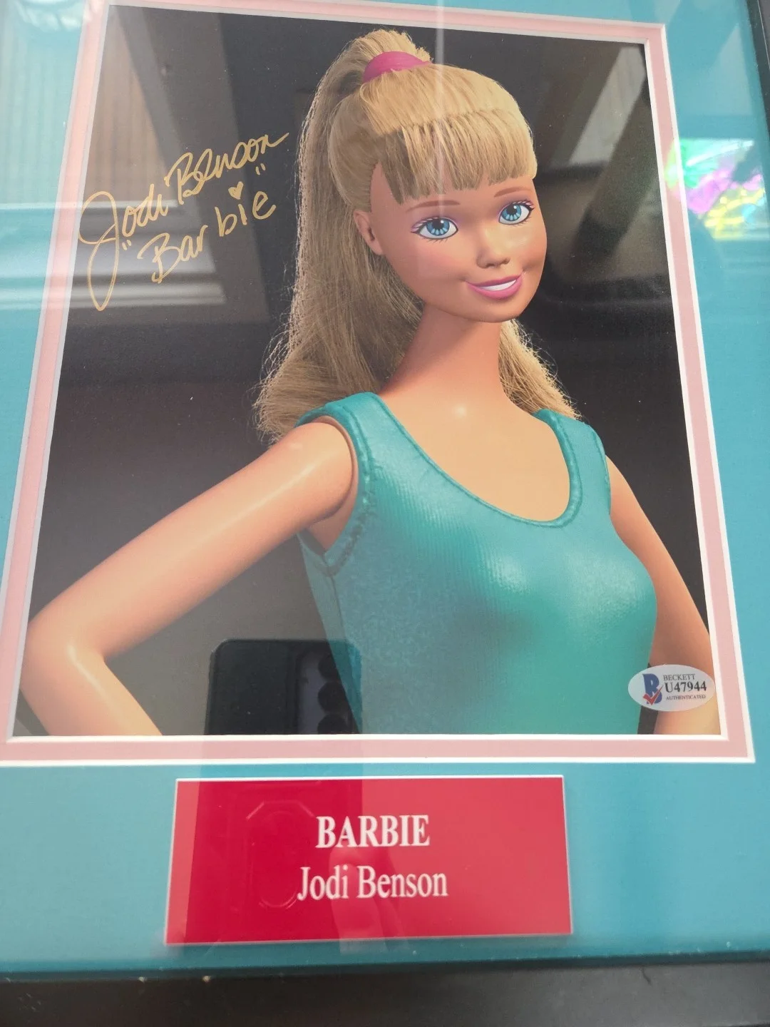 Jodi Benson — Jodi Benson Signed Toy Story "Barbie" with Beckett COA. Framed And Double Matted, image 3