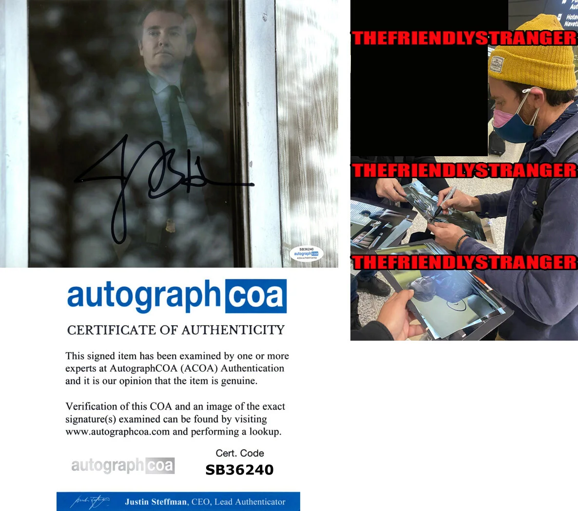 JASON BUTLER HARNER — Jason Butler Harner signed "OZARK" 8x10 Photo f Auto PROOF Roy Petty ACOA COA