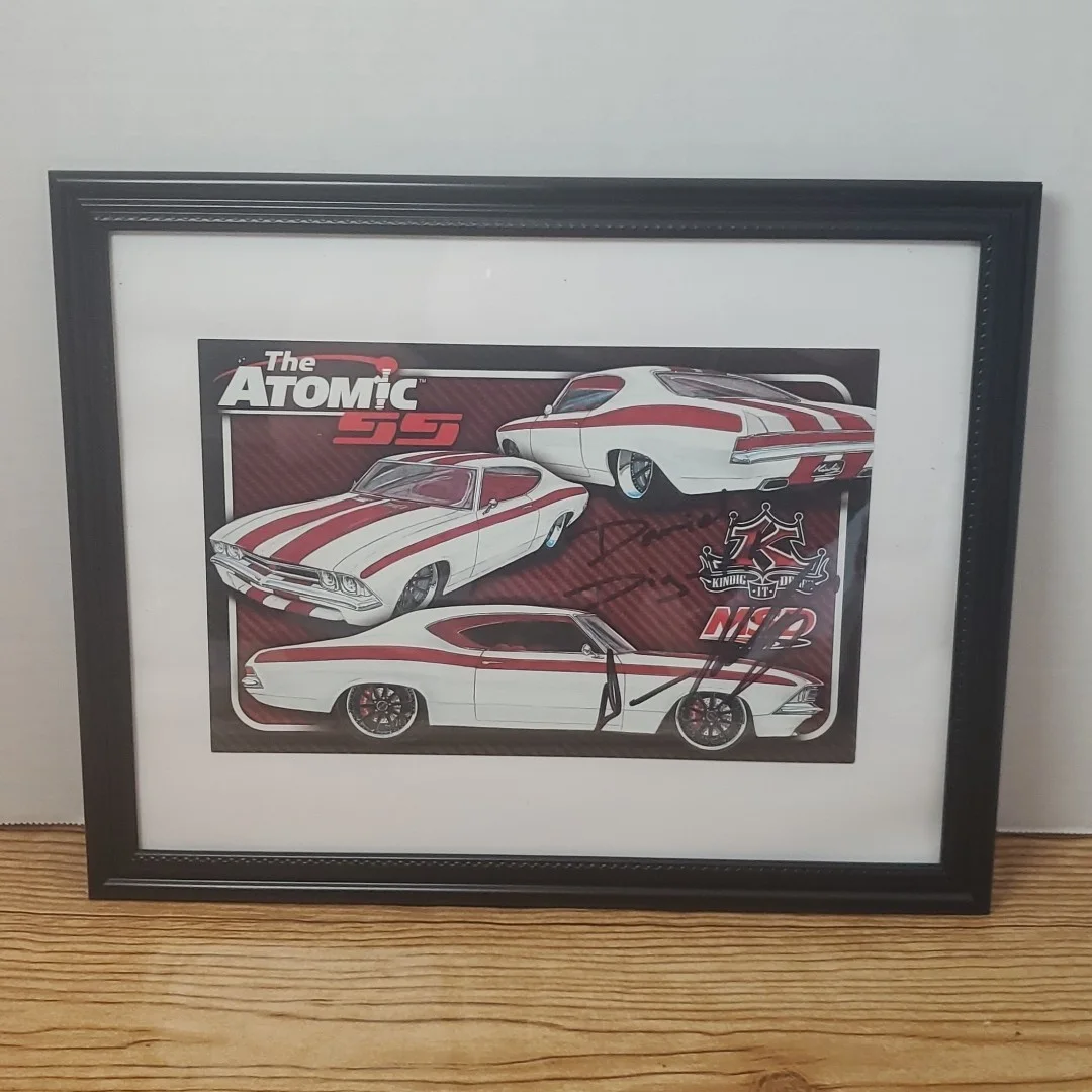 DAVE KINDIG — DAVE KINDIG SIGNED 8.5"×5.5" MSD Atomic SS Card KINDIG IT DESIGNS Framed, image 5