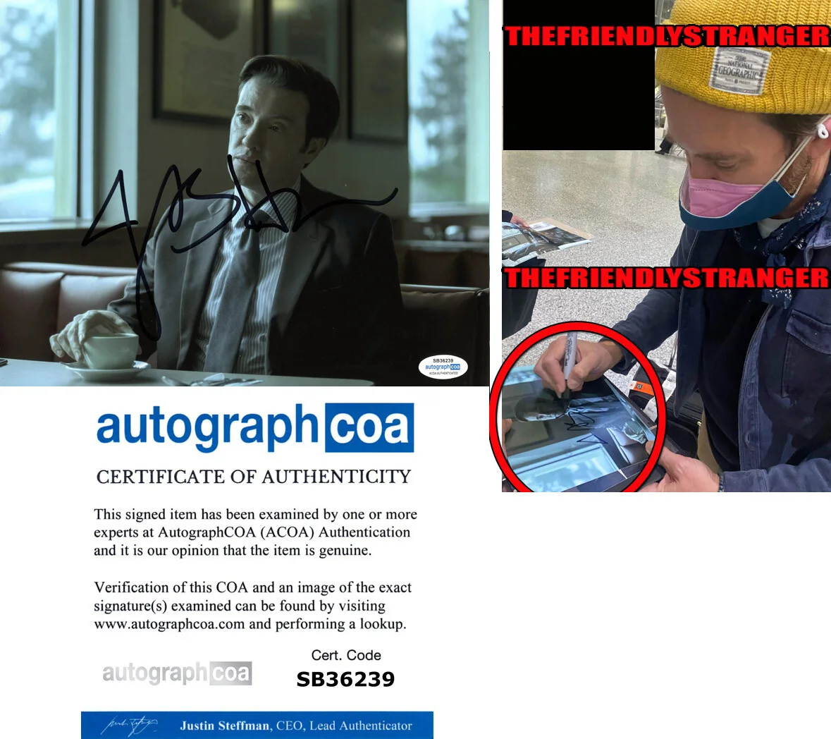 JASON BUTLER HARNER — Jason Butler Harner signed "OZARK" 8x10 Photo e EXACT PROOF Roy Petty ACOA COA
