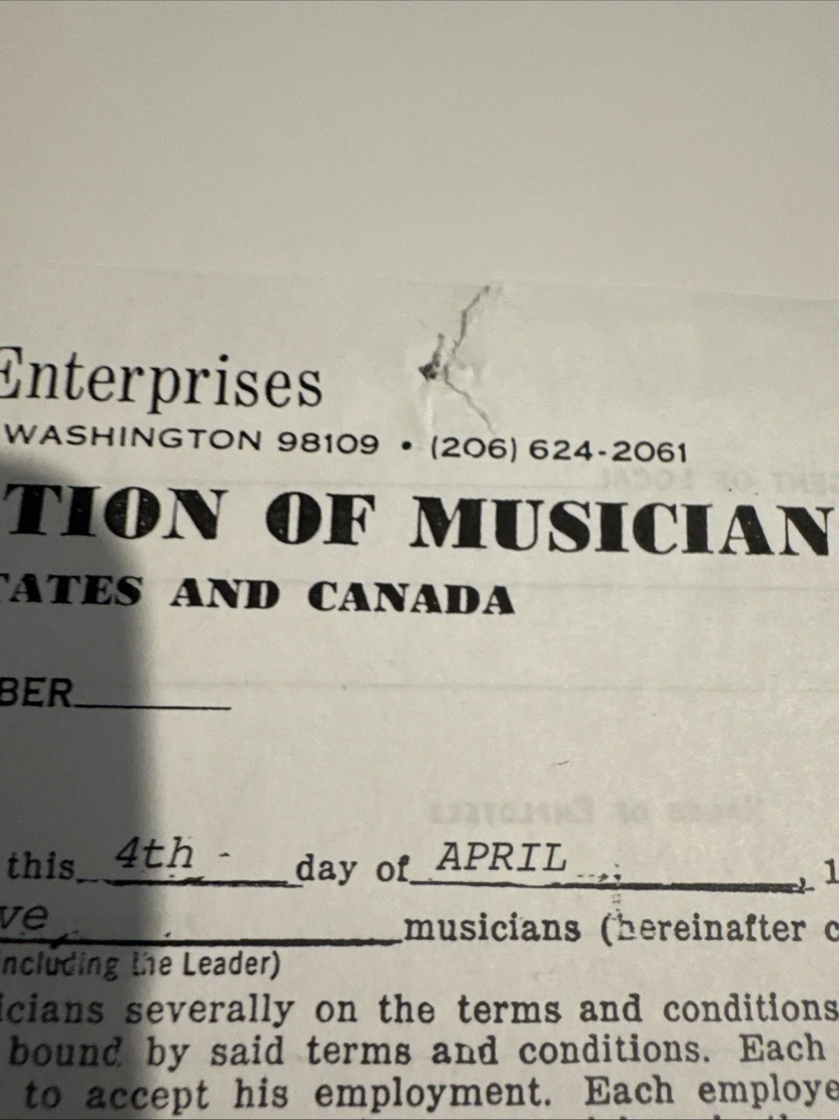 1964 Joe Turner Signed AFM Musician Contract Blues Band Leader Autograph, изображение 4