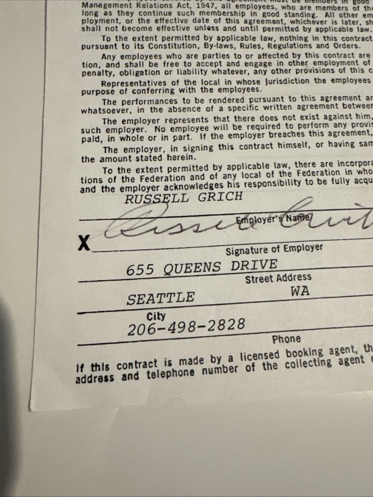 1964 Joe Turner Signed AFM Musician Contract Blues Band Leader Autograph, изображение 5