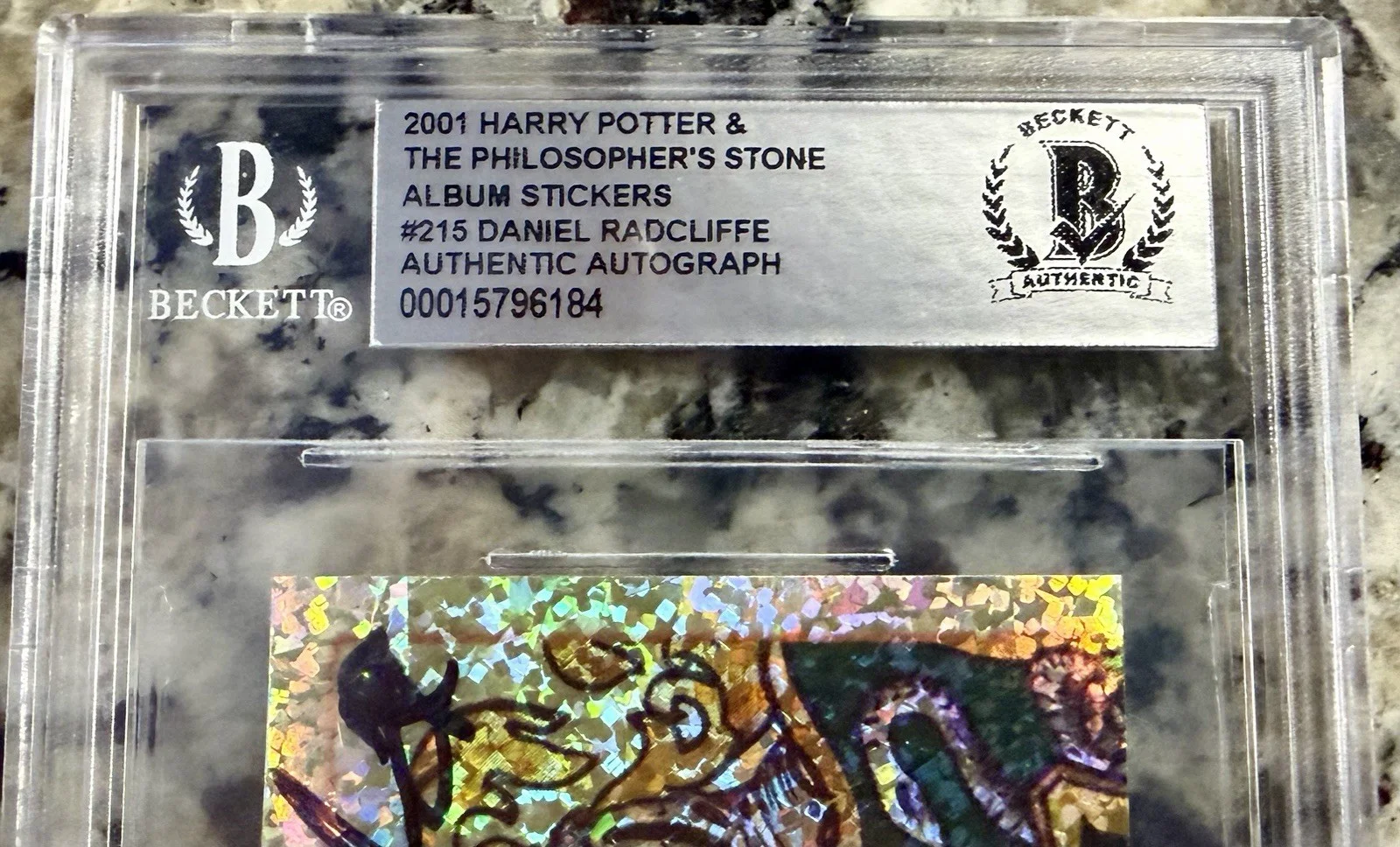 Daniel Radcliffe — Daniel Radcliffe SIGNED Harry Potter 2001 Panini FOIL ROOKIE LOT 215 216 BGS COA, image 4