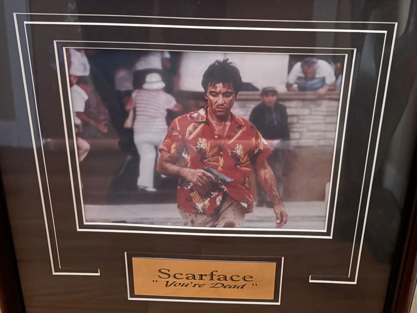 Al Pacino — Al Pacino 8 x 10 Photo framed with Scarface'Your Dead" Plaque and 2 Bullets, image 2
