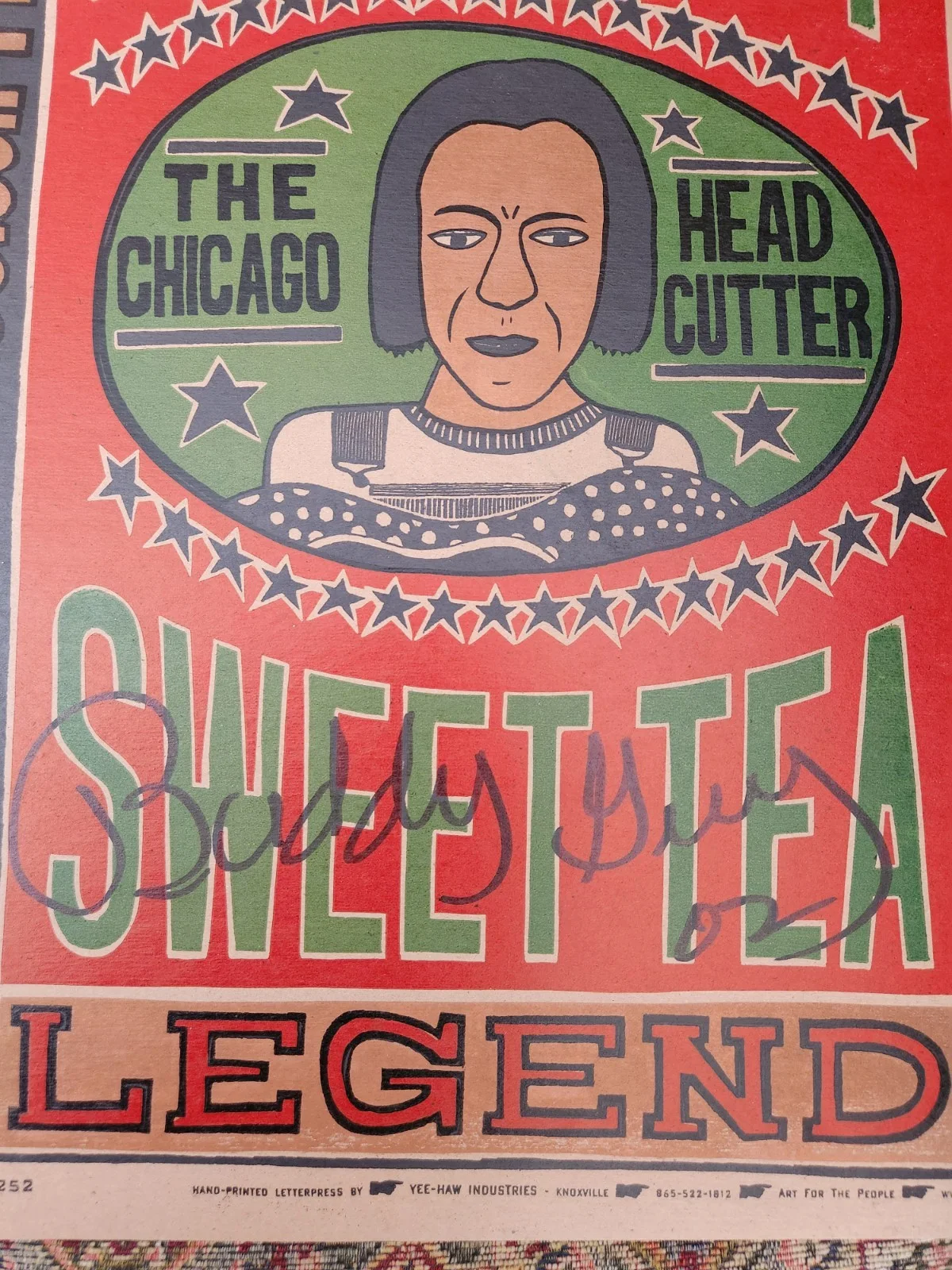 Buddy Guy Autographed Poster Sweet Tea Promo Chicago Blues Legends Green Version, image 2