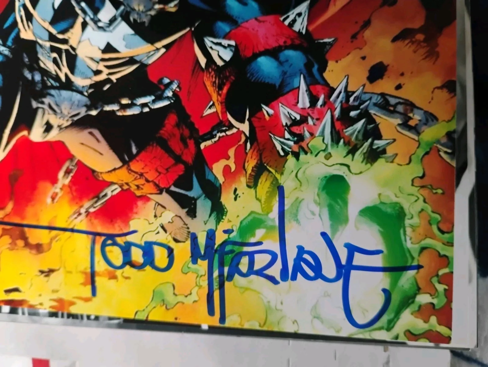 Todd MacFarlane — TODD MACFARLANE COMIC ARTIST SPAWN VENOM SIGNED AUTOGRAPHED SPAWN 300 8x10 PHOTO, image 2