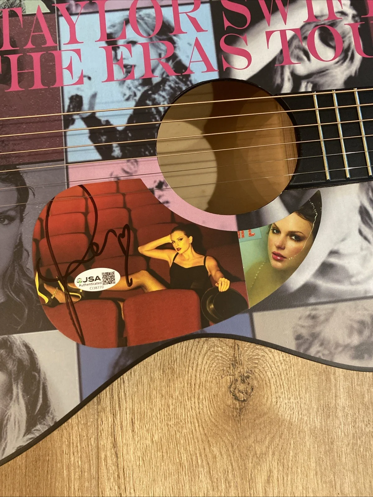 Taylor Swift Image Acoustic Guitar with Signed &❤️Draw Insert Pickguard! JSA COA, image 3