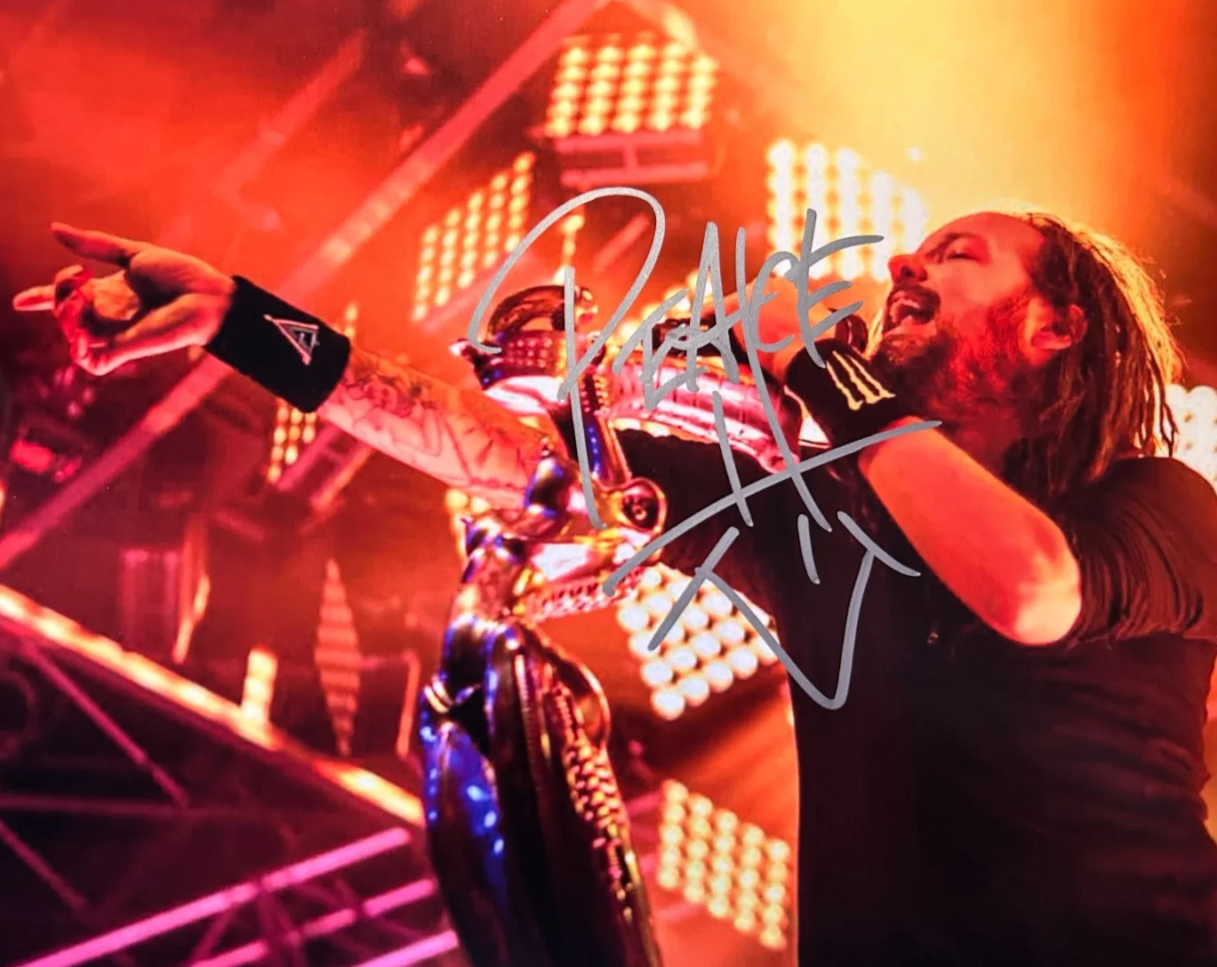 Jonathan Davis KORN Signed 8x10" Authentic Original Autograph GENUINE w/COA, image 3