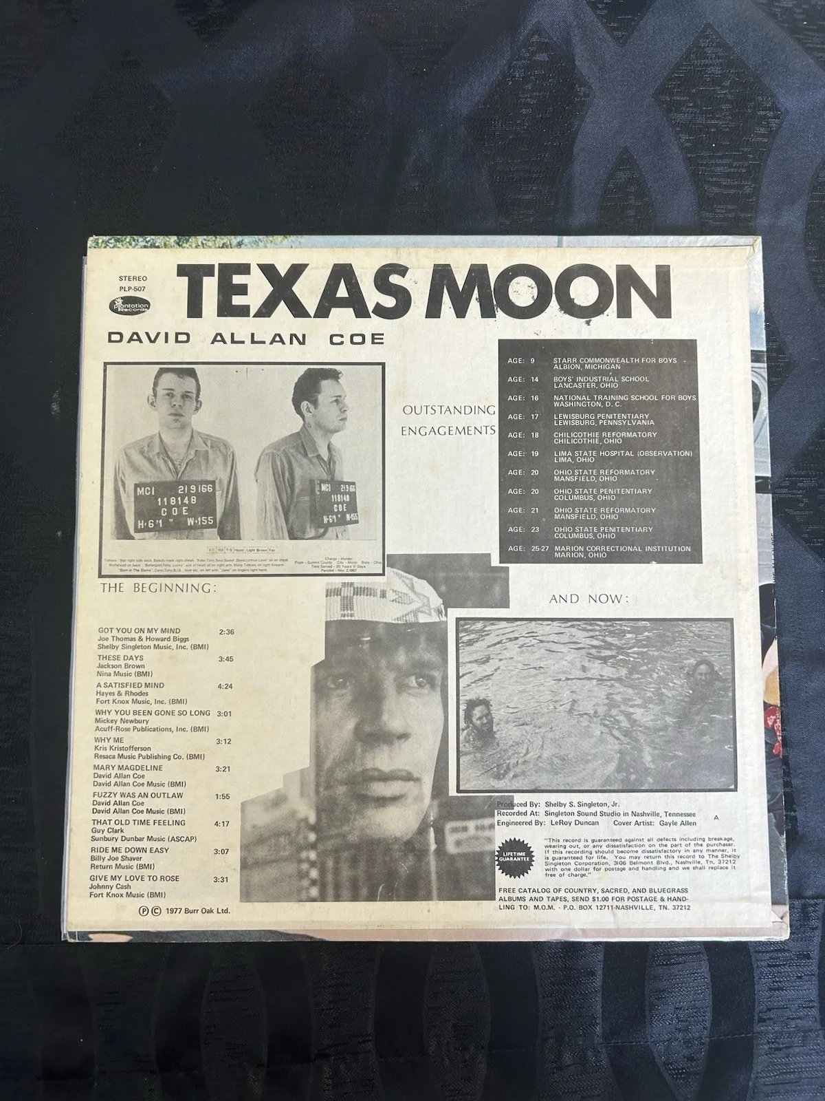 SIGNED David Allan Coe Texas Moon Original Autographed Vinyl Record, image 3