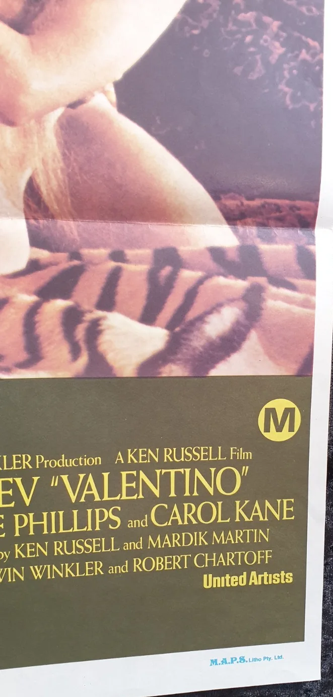 VALENTINO 1977 Portrait Film Poster Rudolf Nureyev Ken Russell Folded, изображение 2