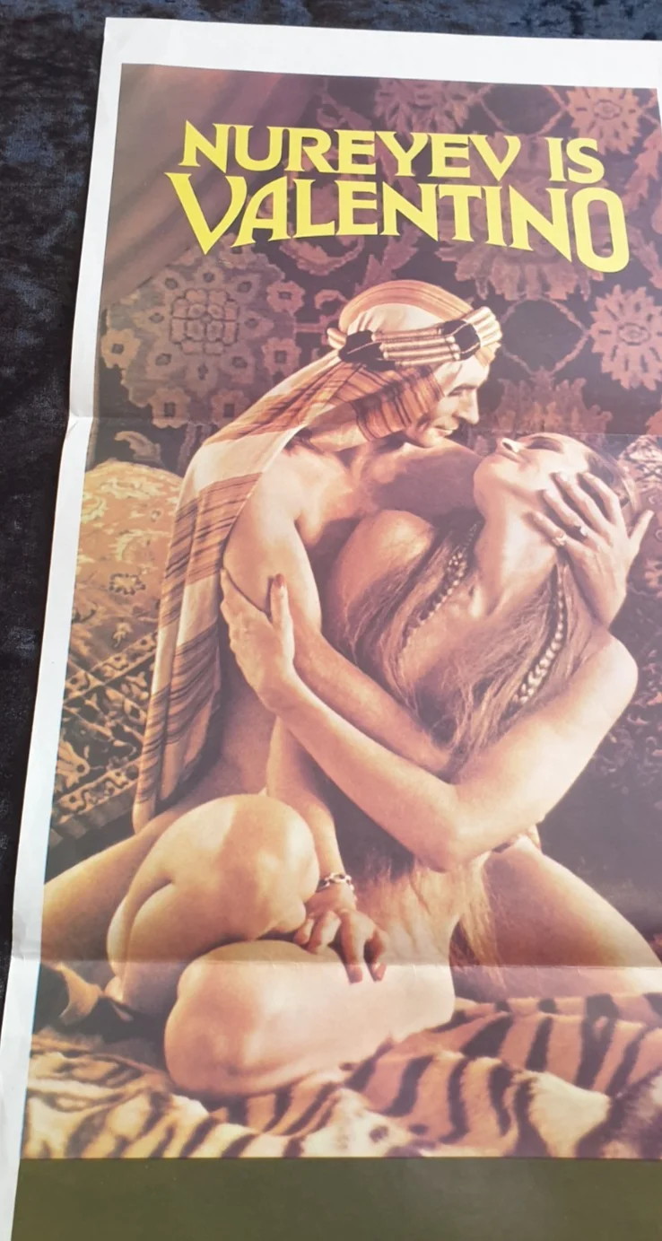 VALENTINO 1977 Portrait Film Poster Rudolf Nureyev Ken Russell Folded, изображение 4
