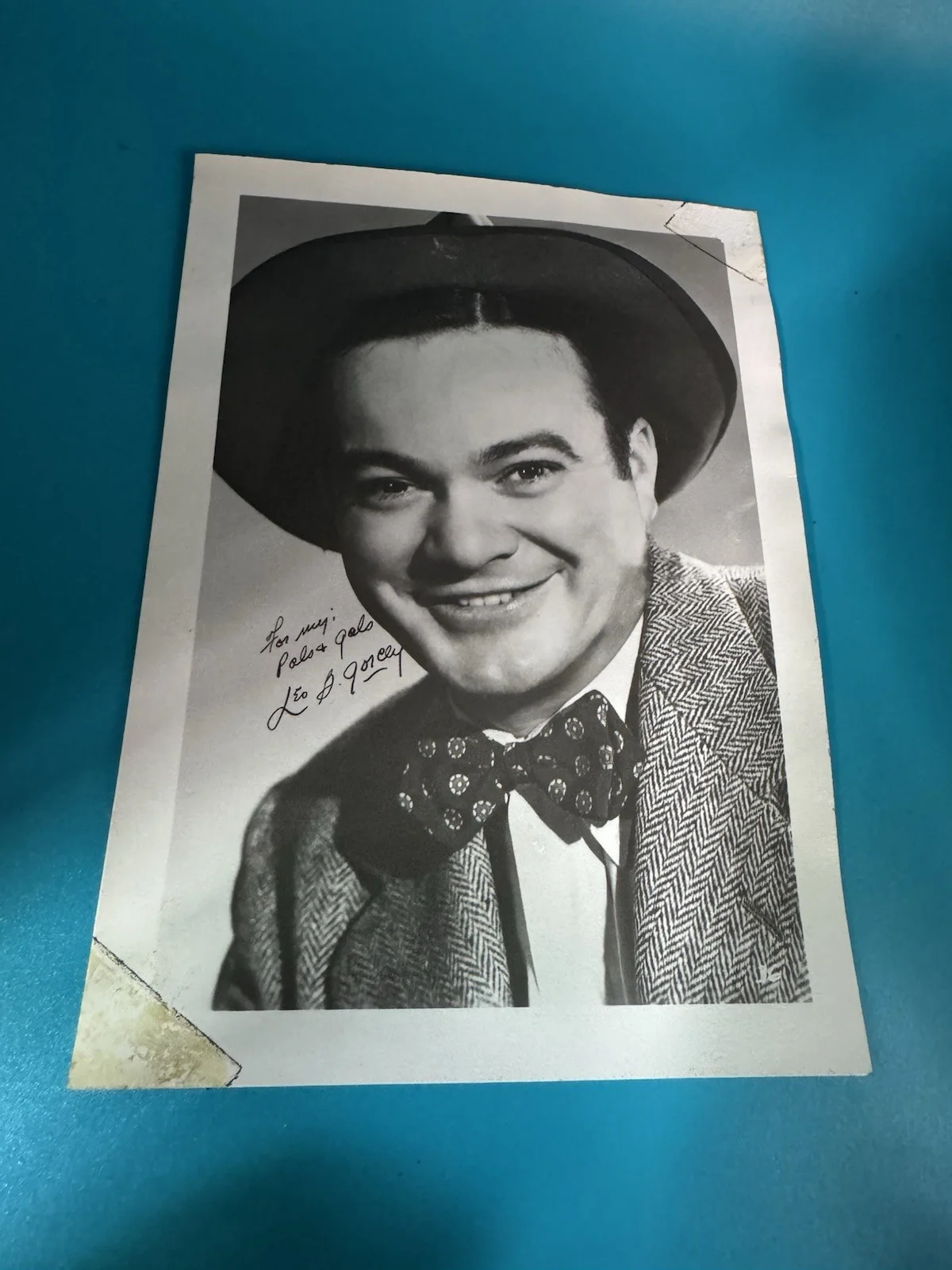 Leo G — Original Signed Movie Photograph Leo G. Black & White Inscribed 5x7, image 2