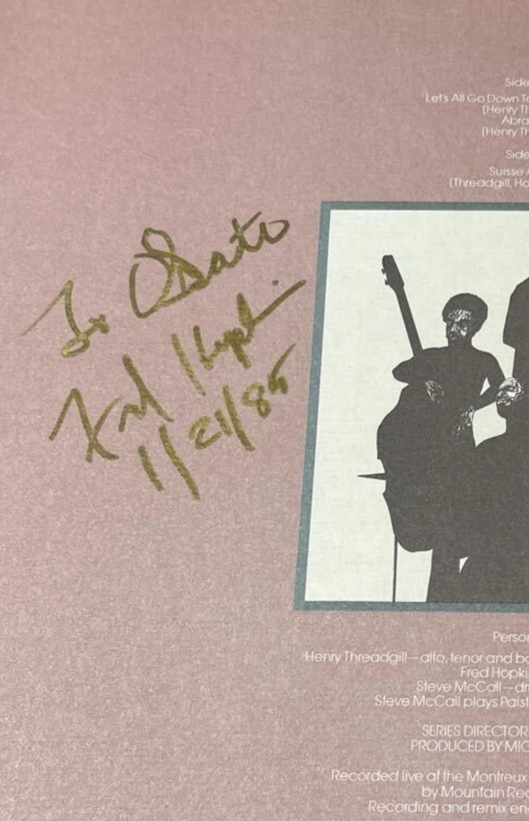 Fred Hopkins signed autograpged lp original free jazz great very rare, изображение 2