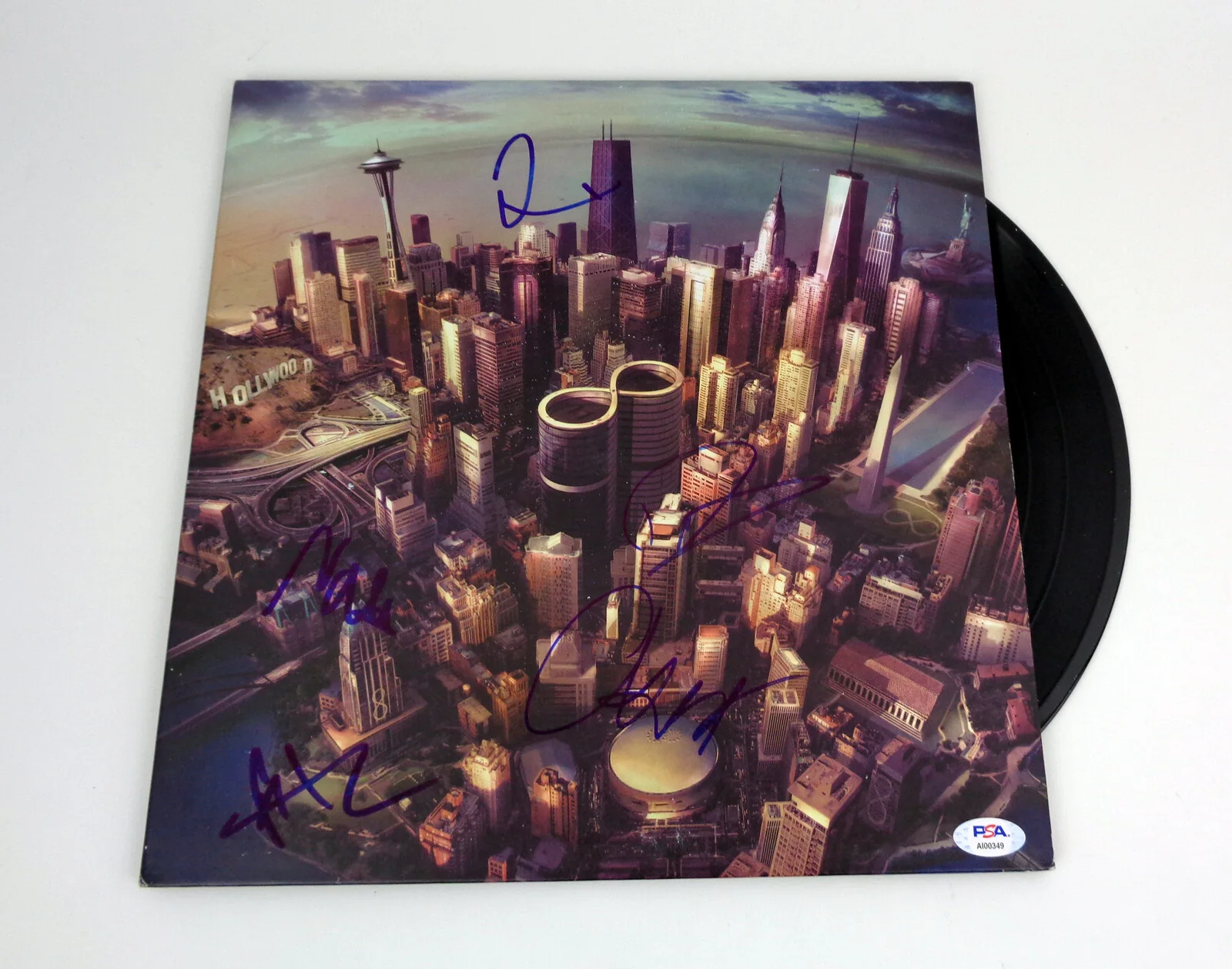 Foo Fighters — Foo Fighters Complete Band Signed Sonic Highways Vinyl Record Album PSA/DNA COA, изображение 2