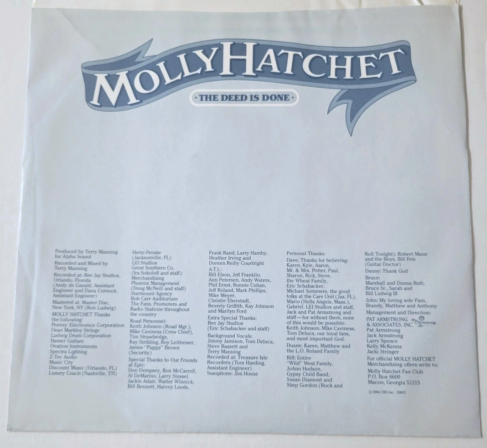 Molly Hatchet Autographed Promo Record The Deed is Done LP Vinyl Signed, image 4