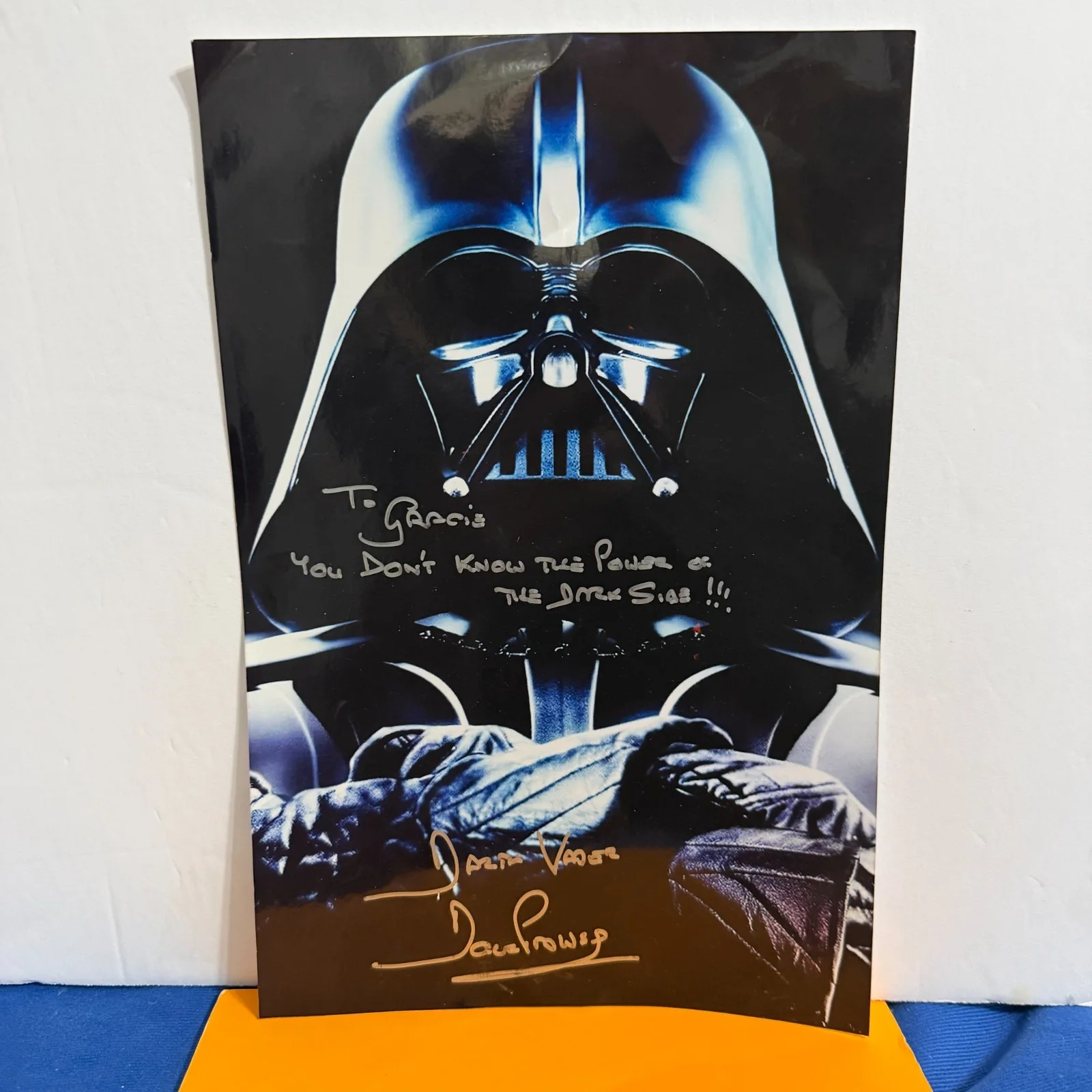 Dave Prowse Darth Vader Signed Photo Personalized To Gracie Official COA 8x12, image 3