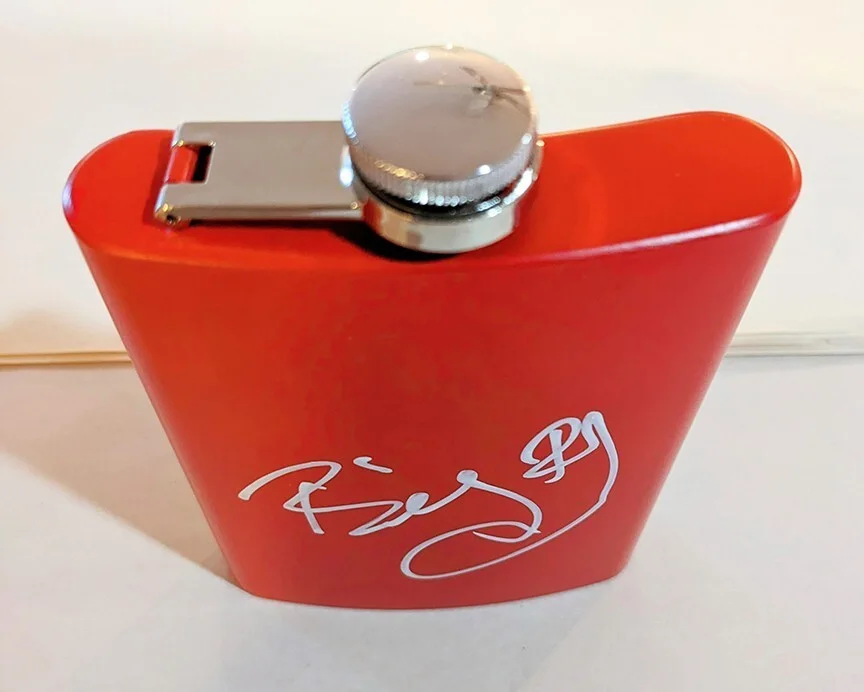 Billy Bob Thornton — Billy Bob Thornton Real Hand Signed Red Hip Flask COA Autographed Bad Santa, изображение 4