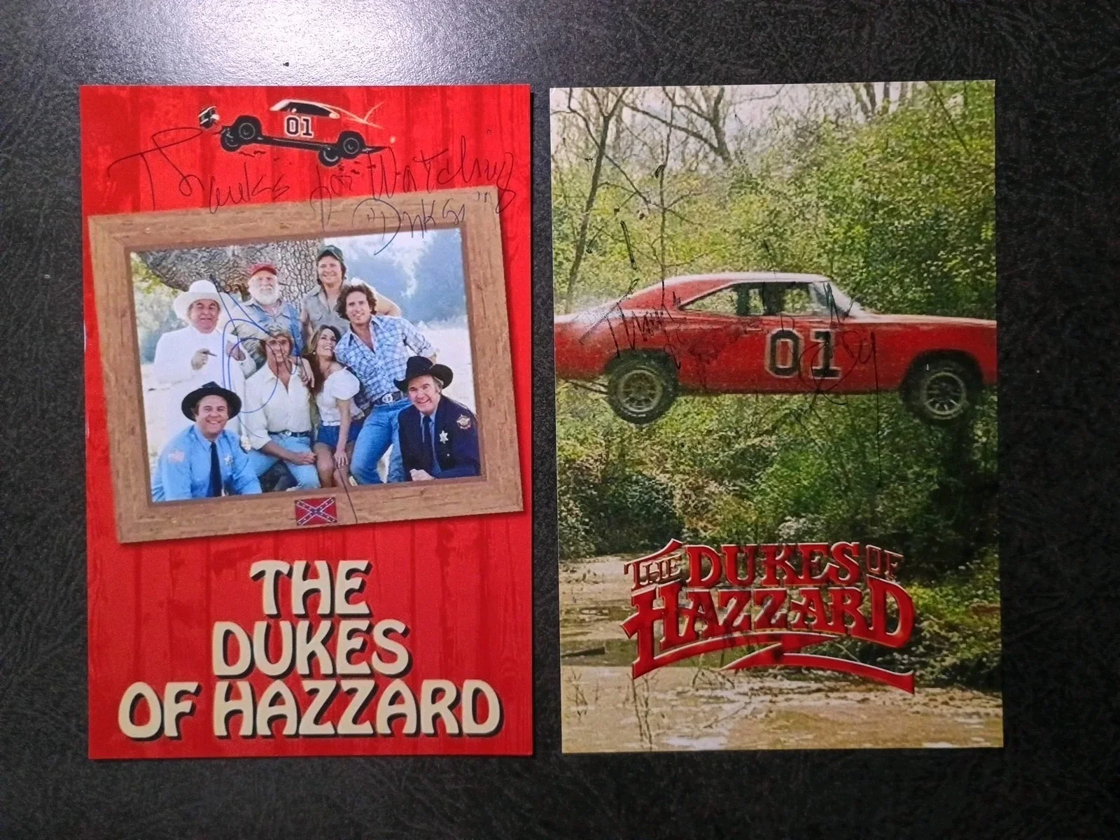 GY WALDRON — GY WALDRON 2 Hand Signed Autograph Photo S -WRITER & DIRECTOR -DUKES OF HAZZARD