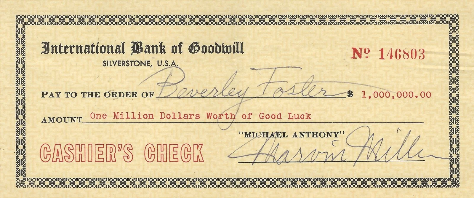 Prop Check: Marvin Miller "The Millionaire" Tv 1956-60, Signed, Autographed, image 2