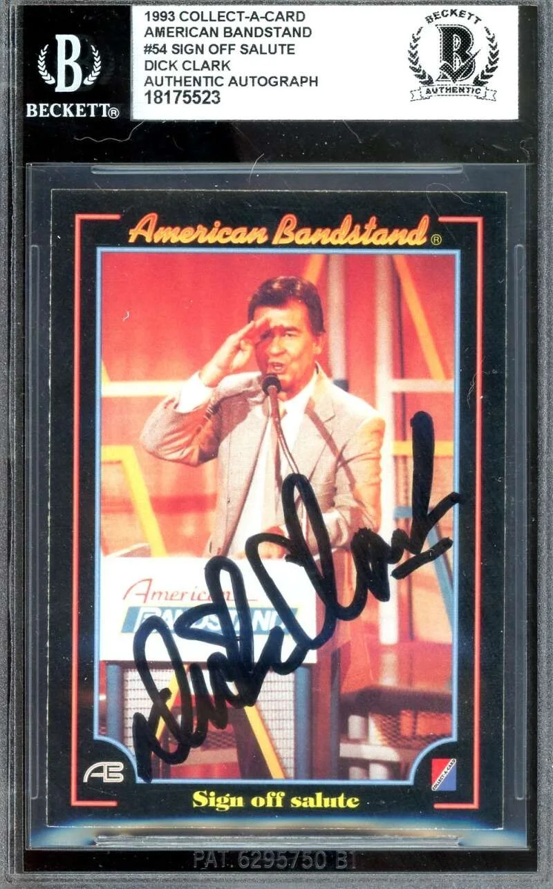 Dick Clark — Dick Clark Beckett BAS Signed 1993 Collect-A-Card American Bandstand Autograph