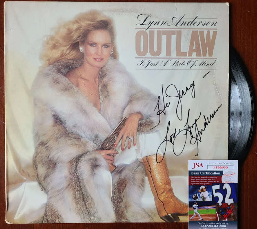 Lynn Anderson — Lynn Anderson JSA Cert Signed Outlaw Album W/ Vinyl Autograph