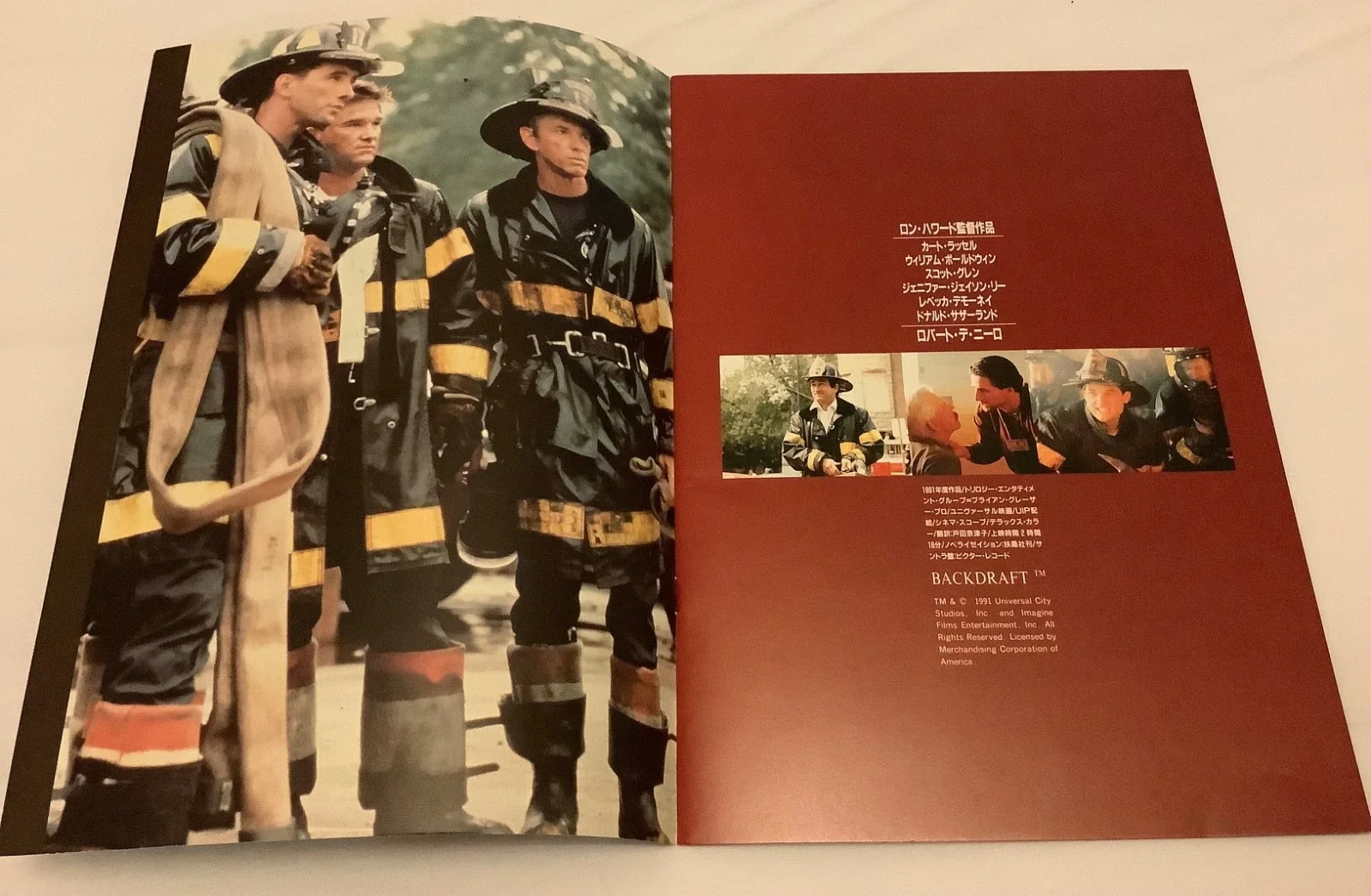 Backdraft Japan movie programme + stills Kurt Russell Robert De Niro Ron Howard, image 4