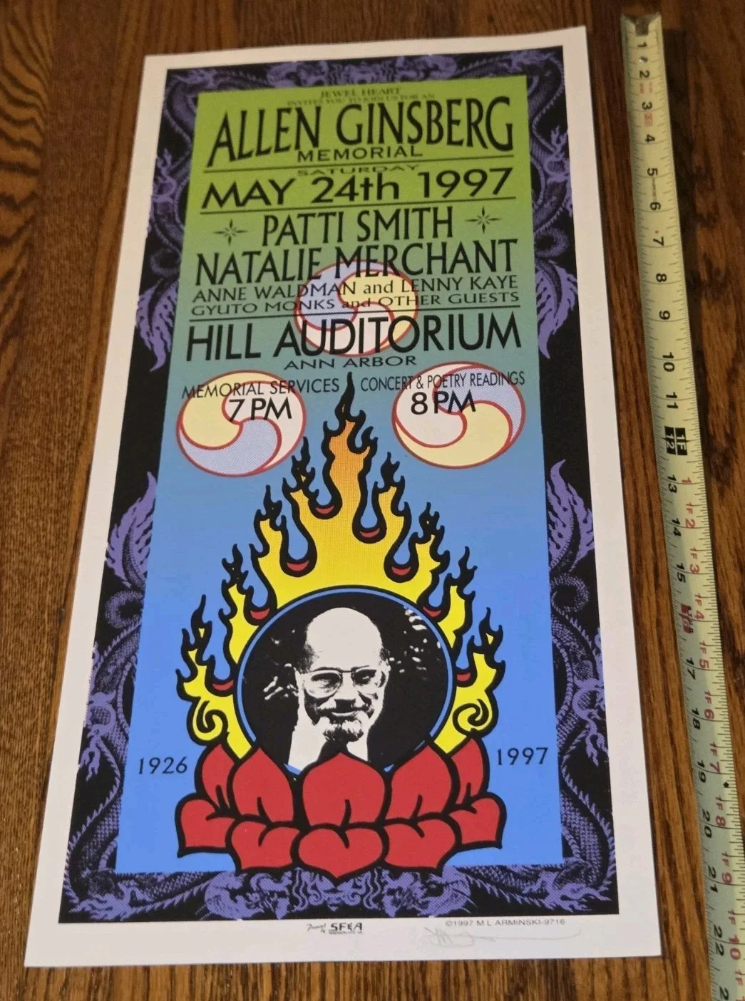 Allen Ginsberg Memorial Mark Arminski Poster Natalie Merchant Patti Smith More!, изображение 2