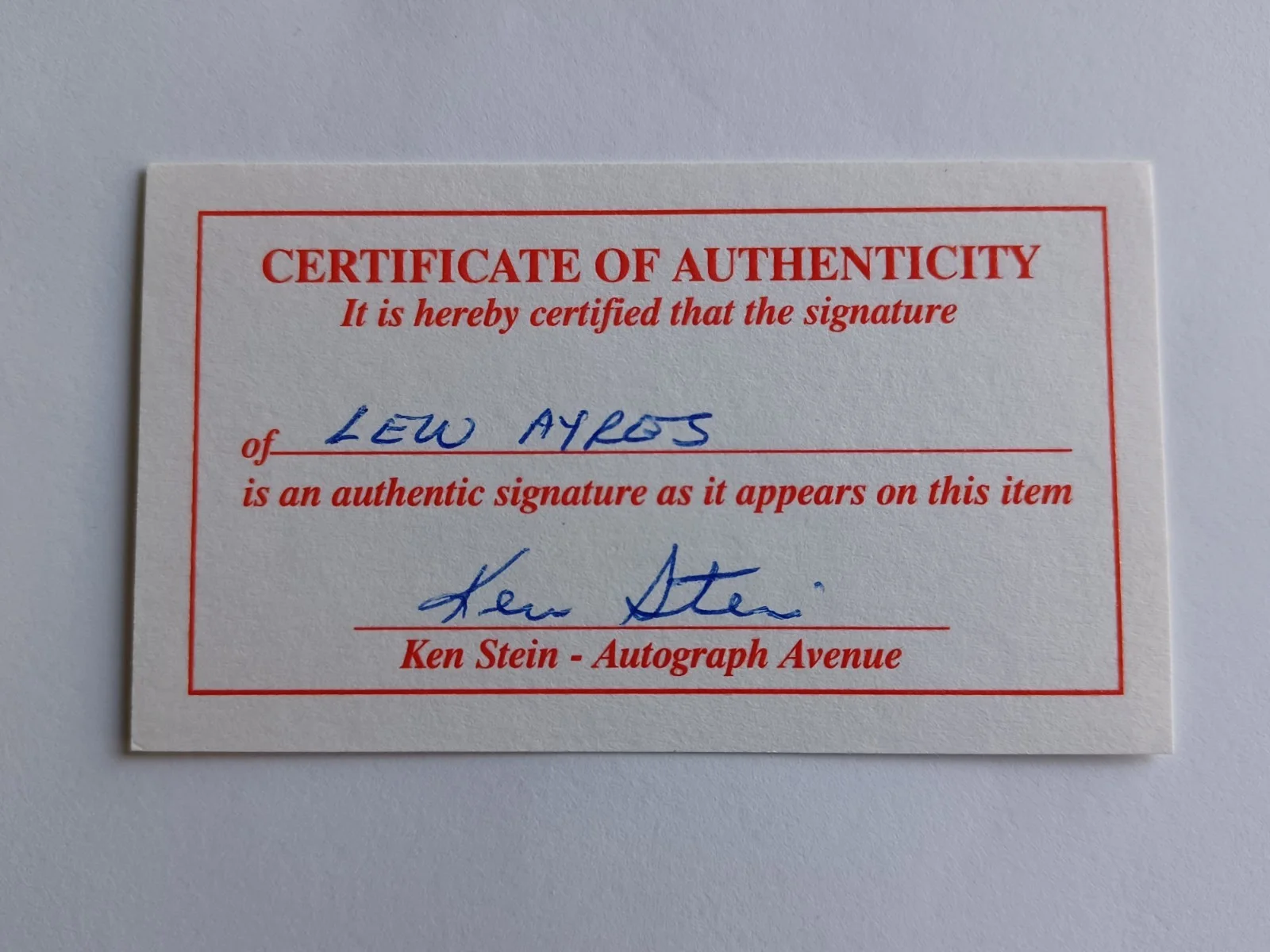 Lew Ayres Signed Index Card w/COA - All Quiet on the Western Front - B, изображение 2