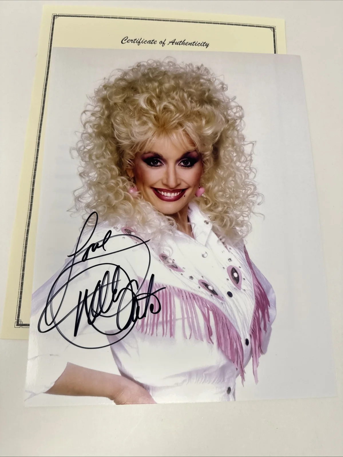 DOLLY PARTON Autographed 8.5 x 11 Hand Signed Photo COA early pretty western, изображение 4