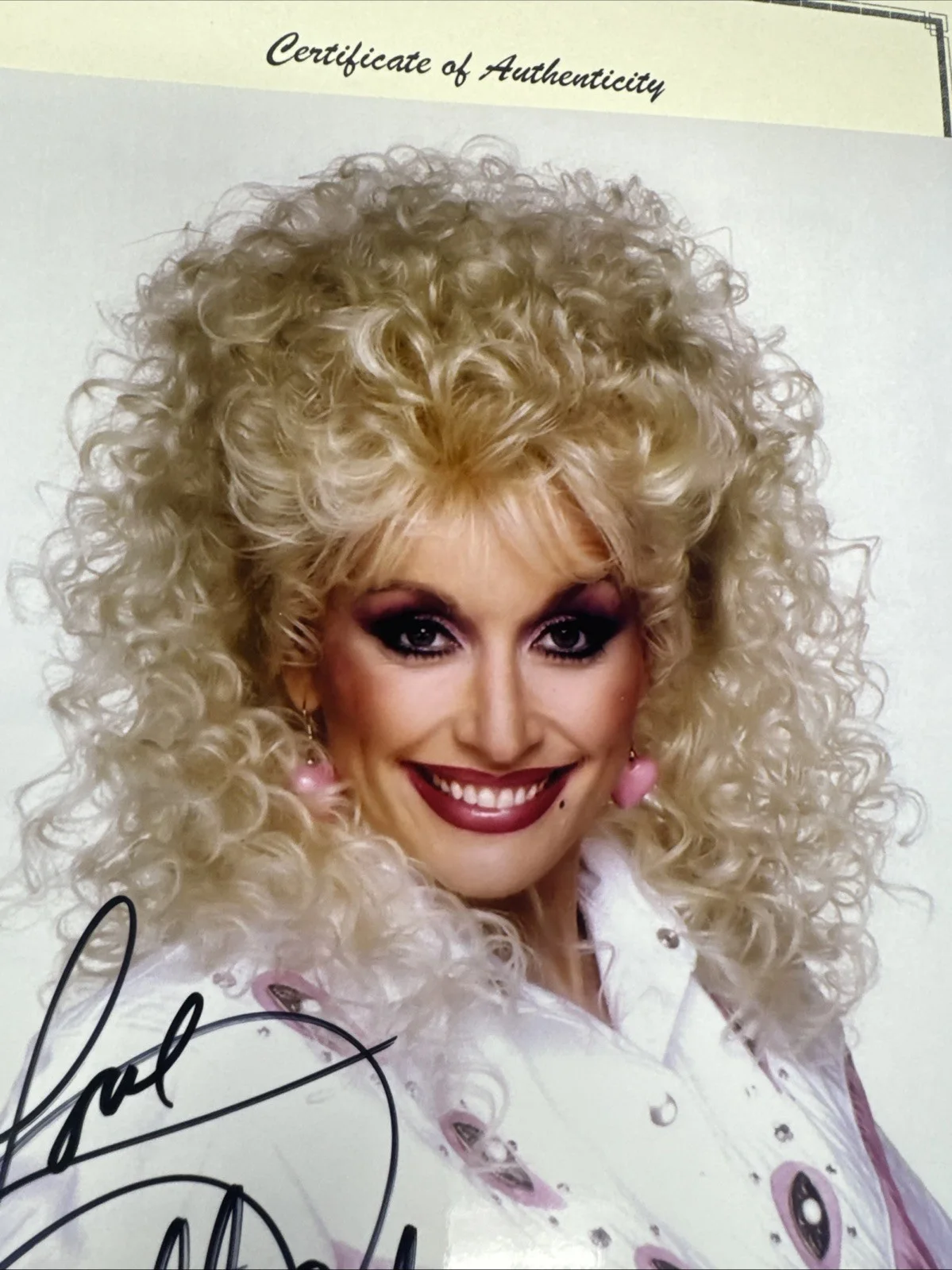 DOLLY PARTON Autographed 8.5 x 11 Hand Signed Photo COA early pretty western, изображение 5