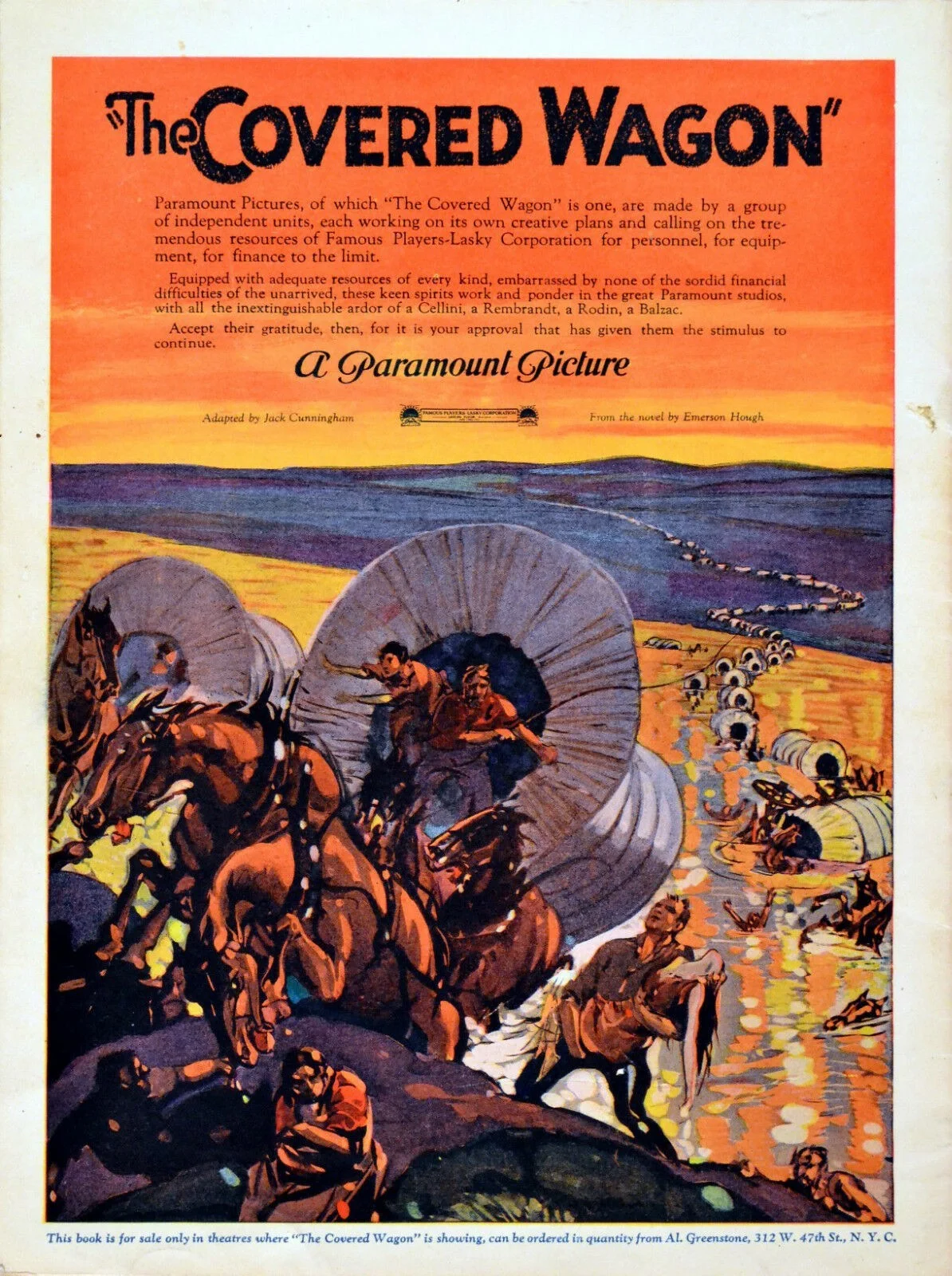 COVERED WAGON 1923 James Cruze, J.Warren Kerrigan, Lois Wilson US BROCHURE, изображение 2