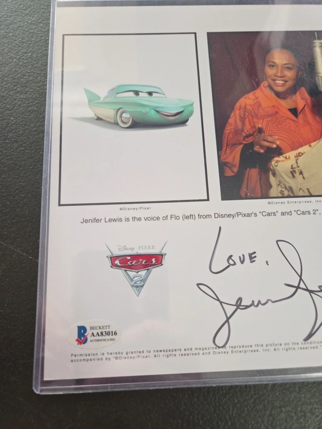 Jenifer Lewis Signed Photo 8"X10 DISNEY, CARS, PRINCESS AND THE FROG. BAS COA, изображение 3