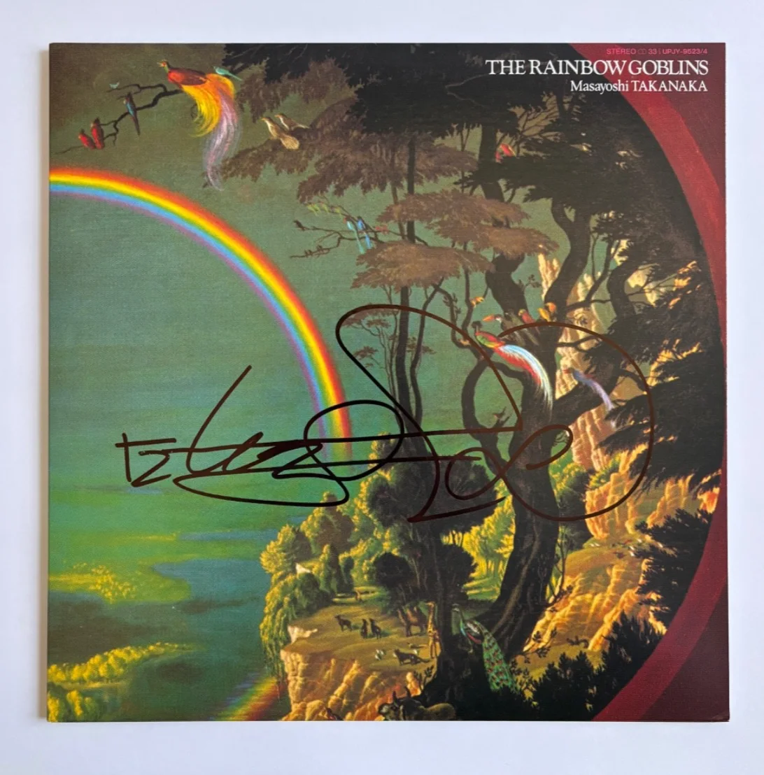MASAYOSHI TAKANAKA SIGNED THE RAINBOW GOBLINS VINYL ALBUM JAPANESE GUITARIST JSA, изображение 2