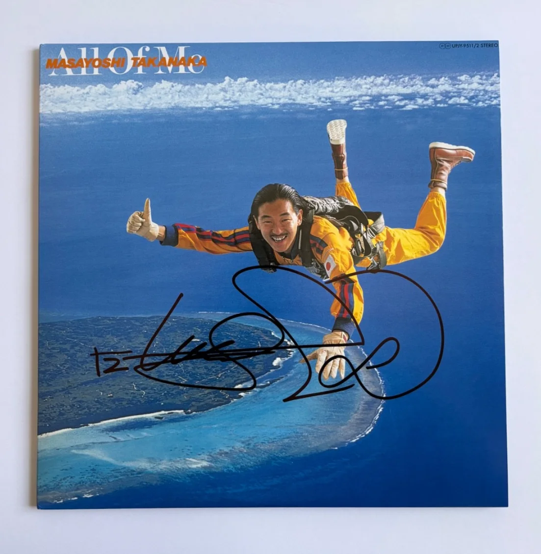 MASAYOSHI TAKANAKA SIGNED ALL OF ME BEST OF VINYL ALBUM JAPANESE GUITARIST JSA, изображение 2