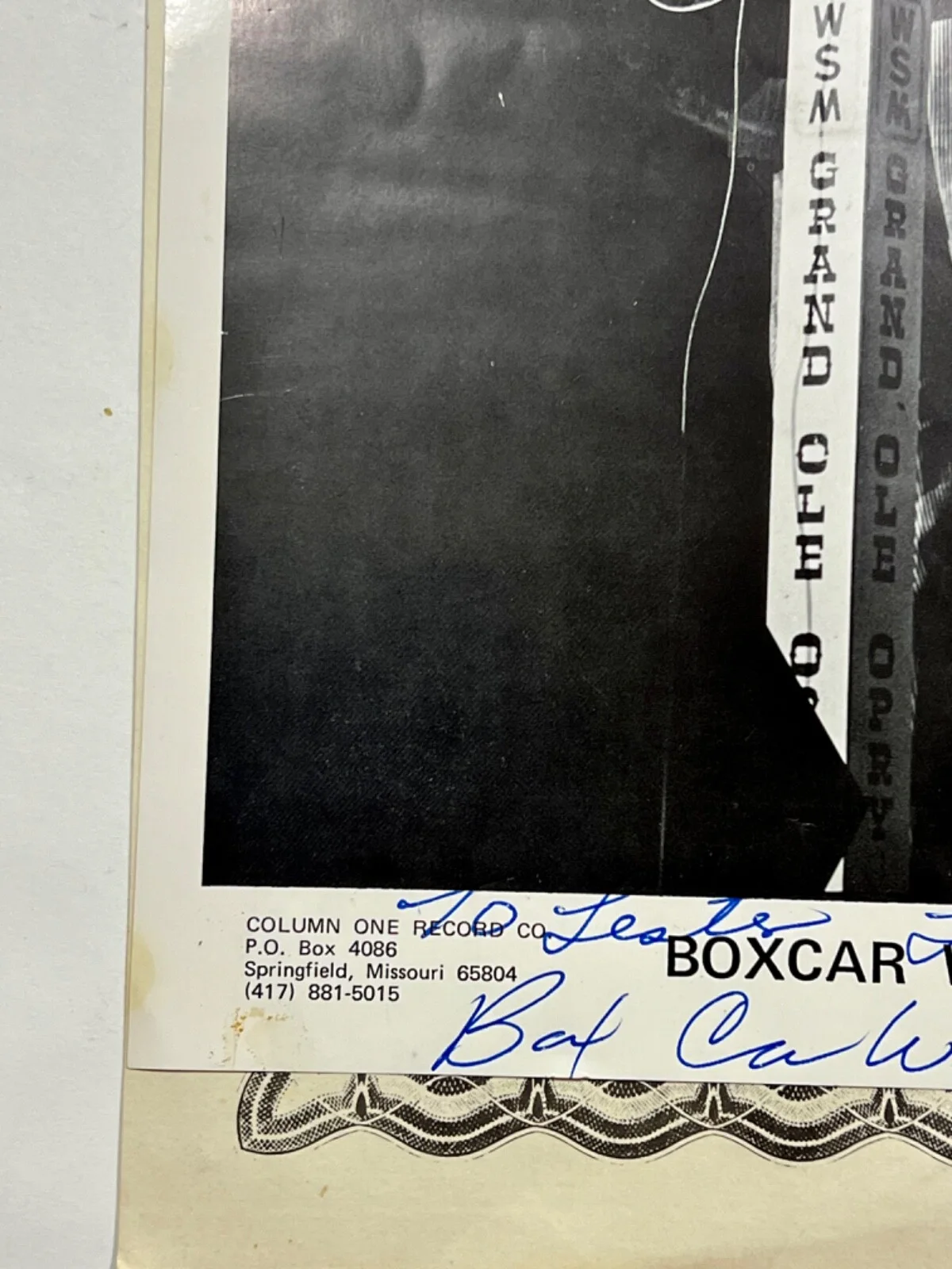 Box Car Willie Signed VINTAGE RARE Photo Grand Ole Opry, Honorary Hobo 1980 Cert, изображение 5