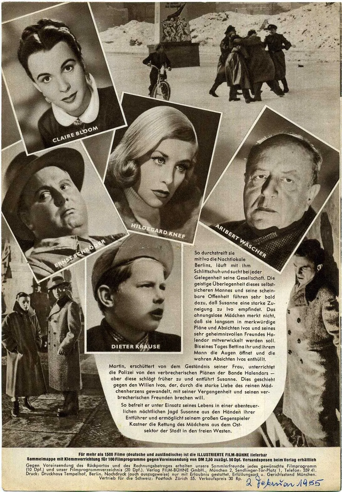 MAN BETWEEN 1953 James Mason, Claire Bloom GERMAN BROCHURE #2131, image 3