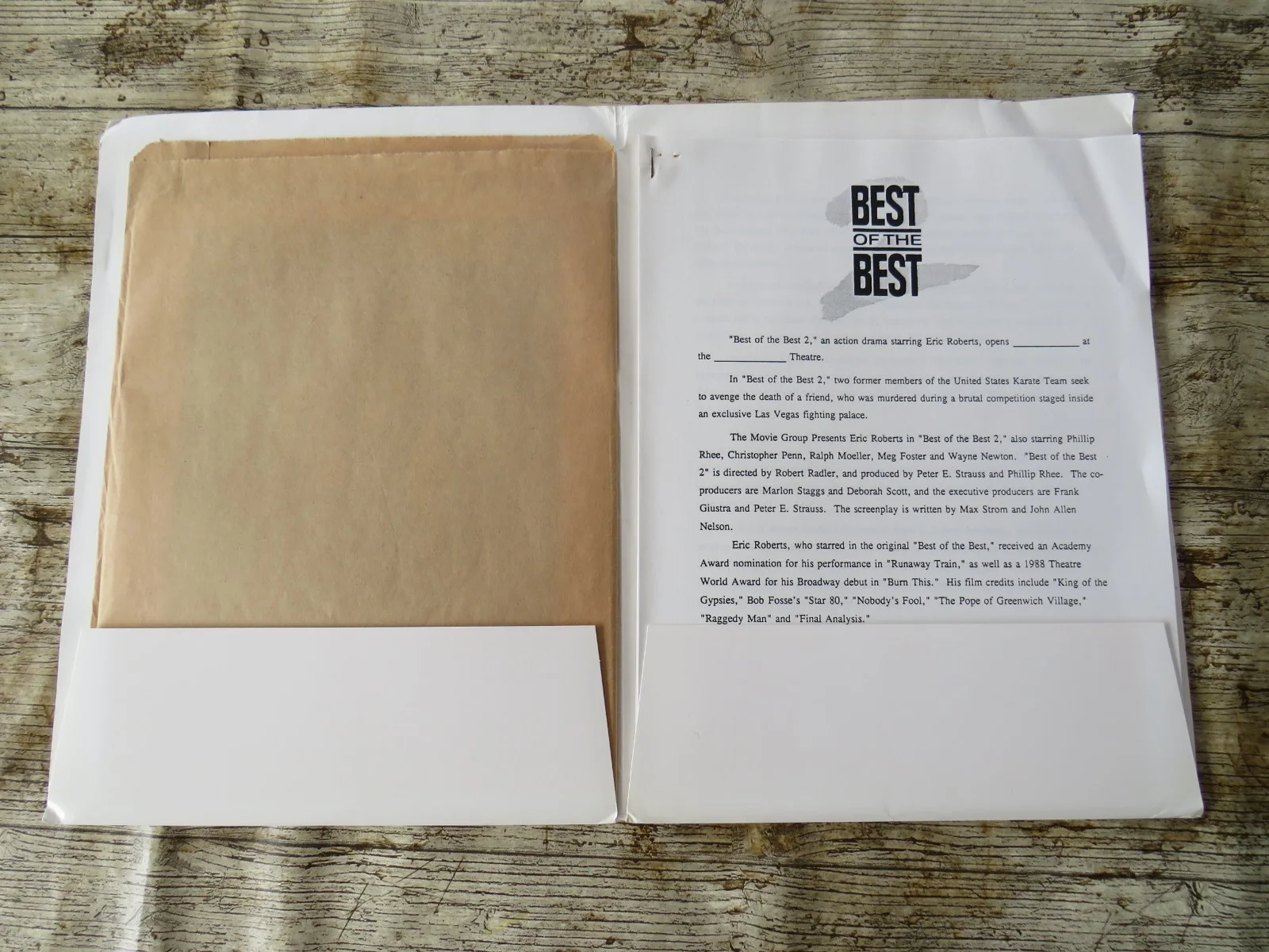 BEST OF THE BEST 2 ORIGINAL 1993 CINEMA FILM PRESS KIT Eric Roberts 10 PHOTOS, изображение 2