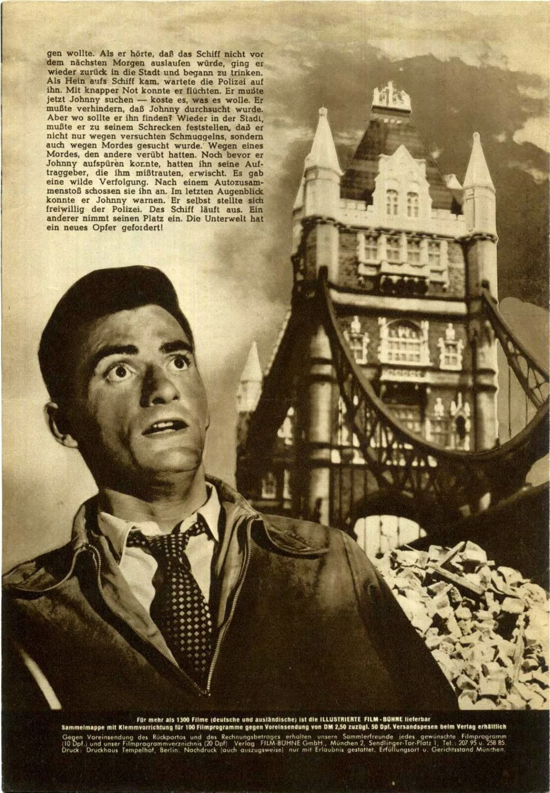 POOL OF LONDON 1950 Bonar Colleano, Susan Shaw, Renée Asherson GERMAN BROCHURE, изображение 3