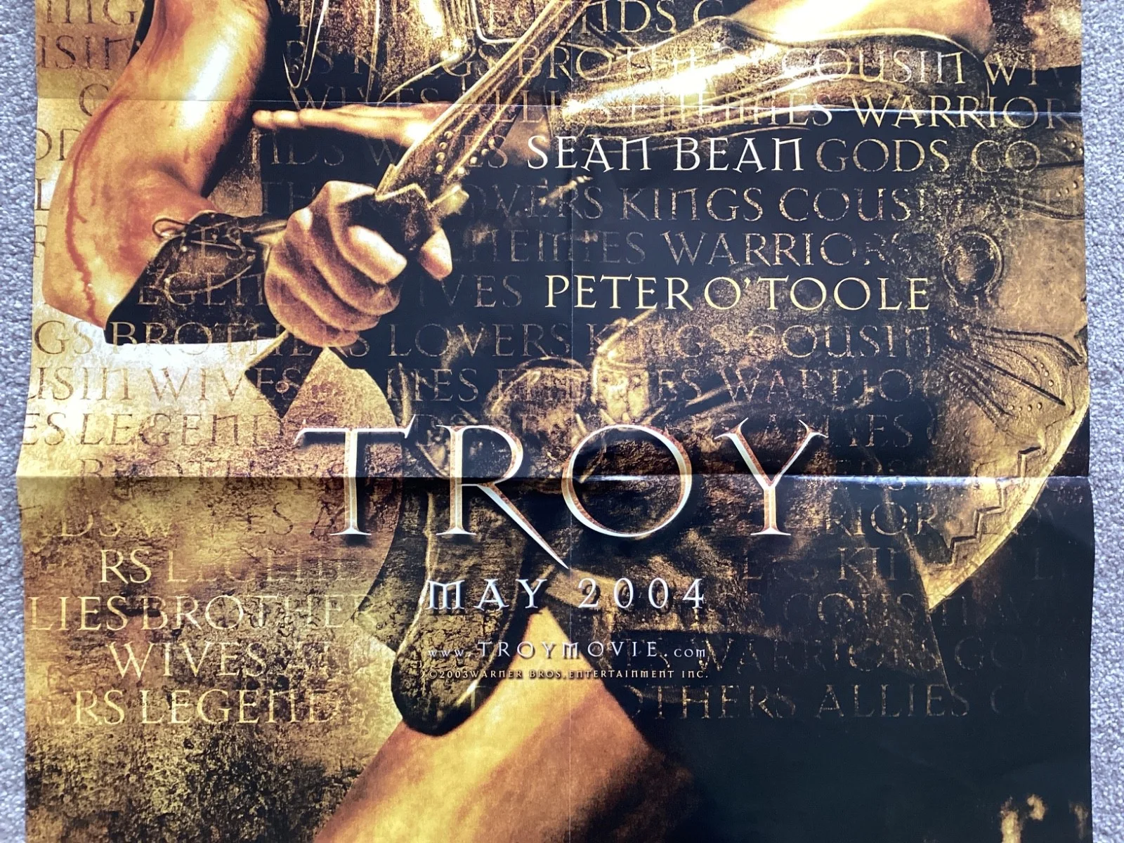 TROY (2004) Original Theatrical Teaser One-Sheet Movie Poster Brad Pitt Historic, изображение 3