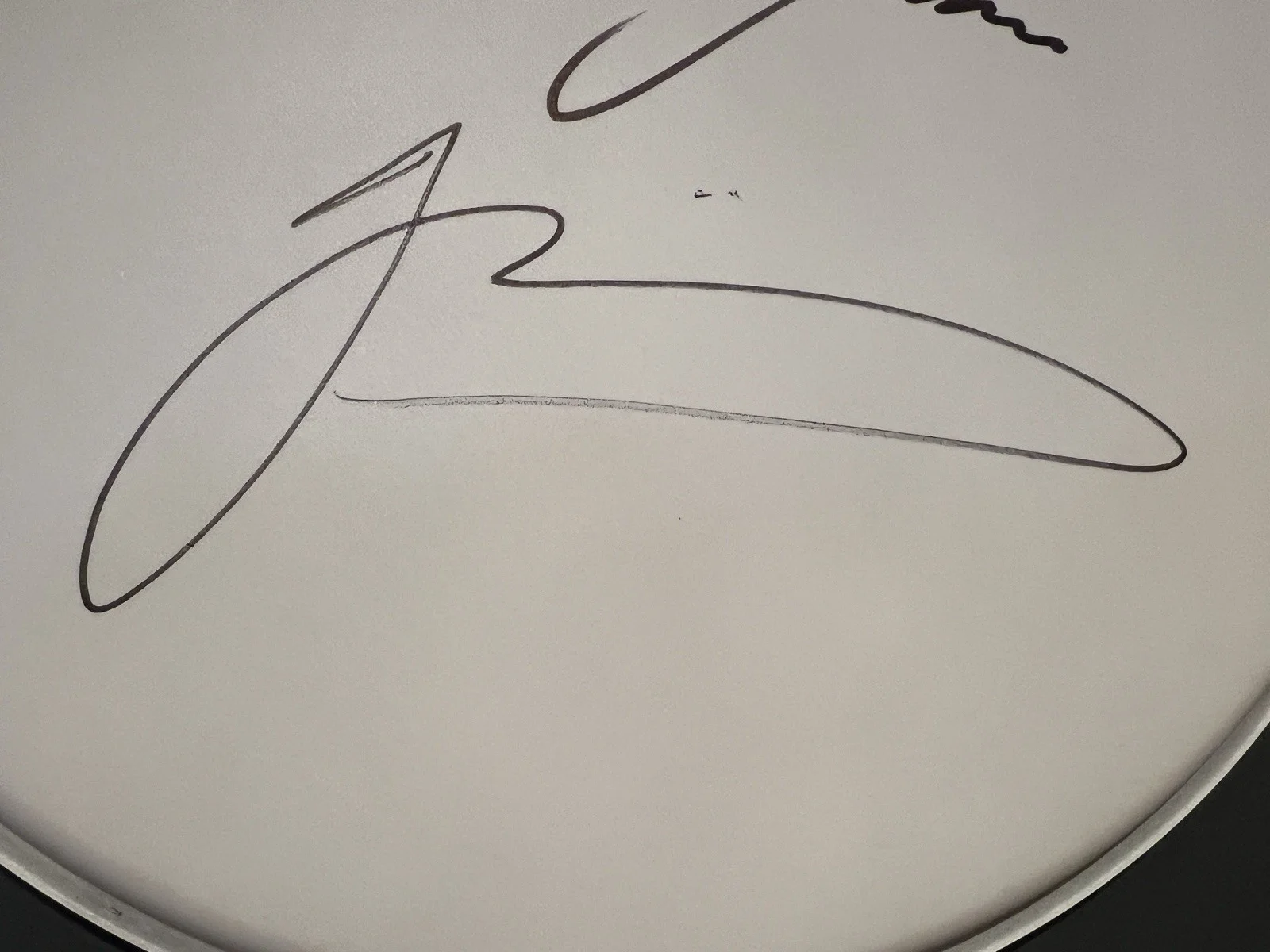UK Autographed Signed DRUM HEAD EDDIE JOBSON, JOHN WETTON, ALEX MACHACEK, image 4