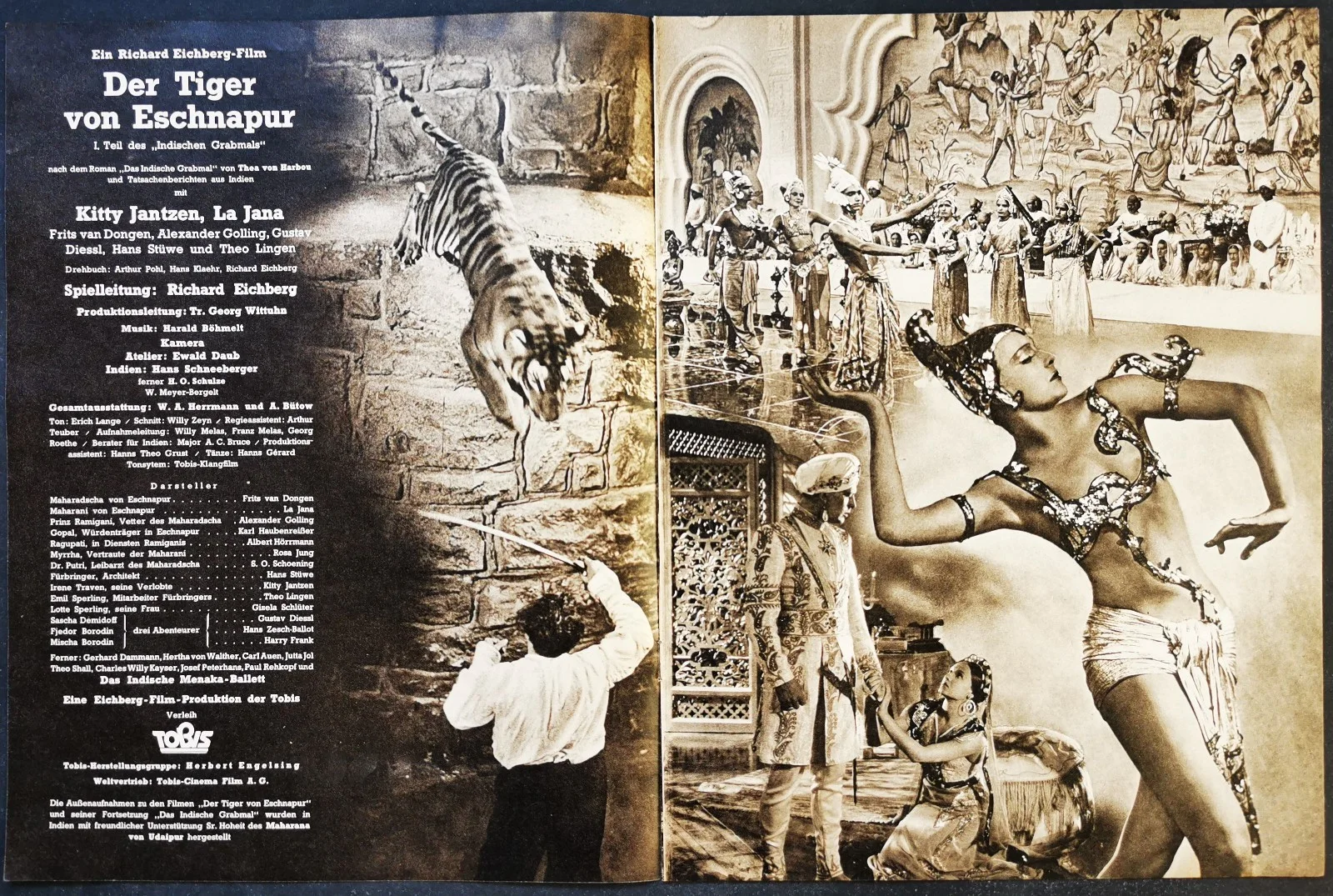 TIGER OF ESCHNAPUR 1938 Philip Dorn, La Jana THEA VON HARBOU GERMAN PROGRAM, изображение 2