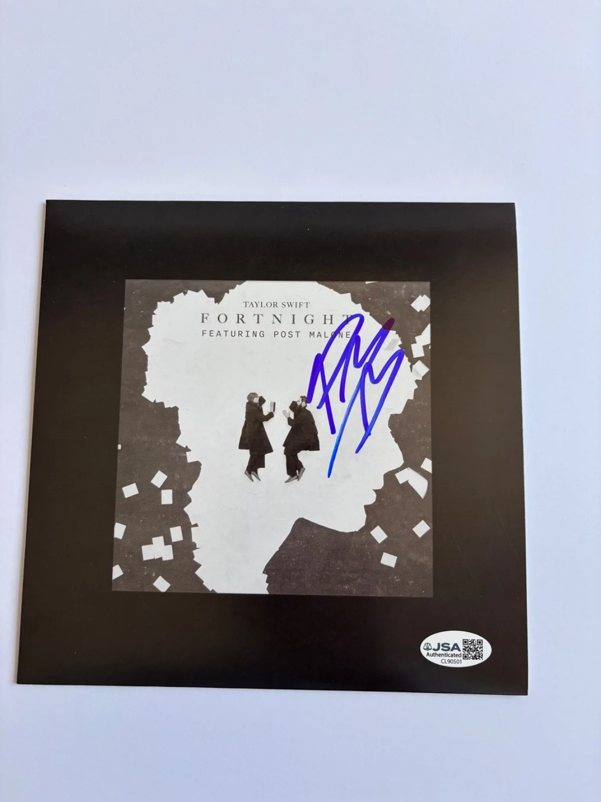 POST MALONE SIGNED FORTNIGHT 7" VINYL ALBUM RSD 2025 TAYLOR SWIFT SINGLE JSA, image 2
