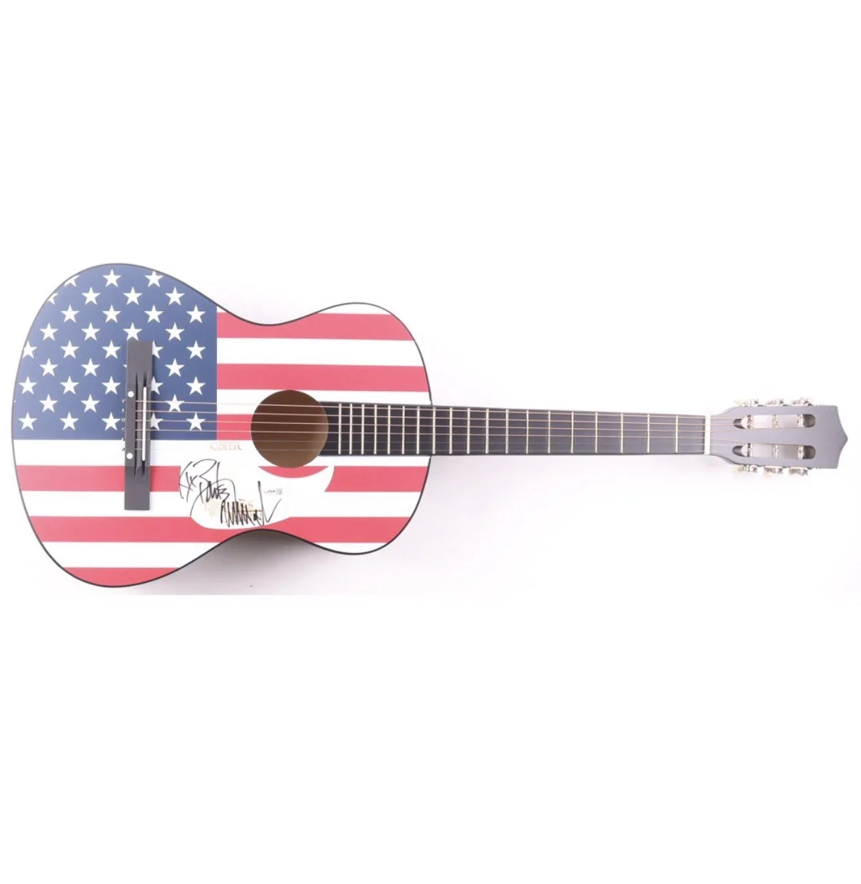 Brooks & Dunn Signed American Flag Guitar JSA COA, image 3